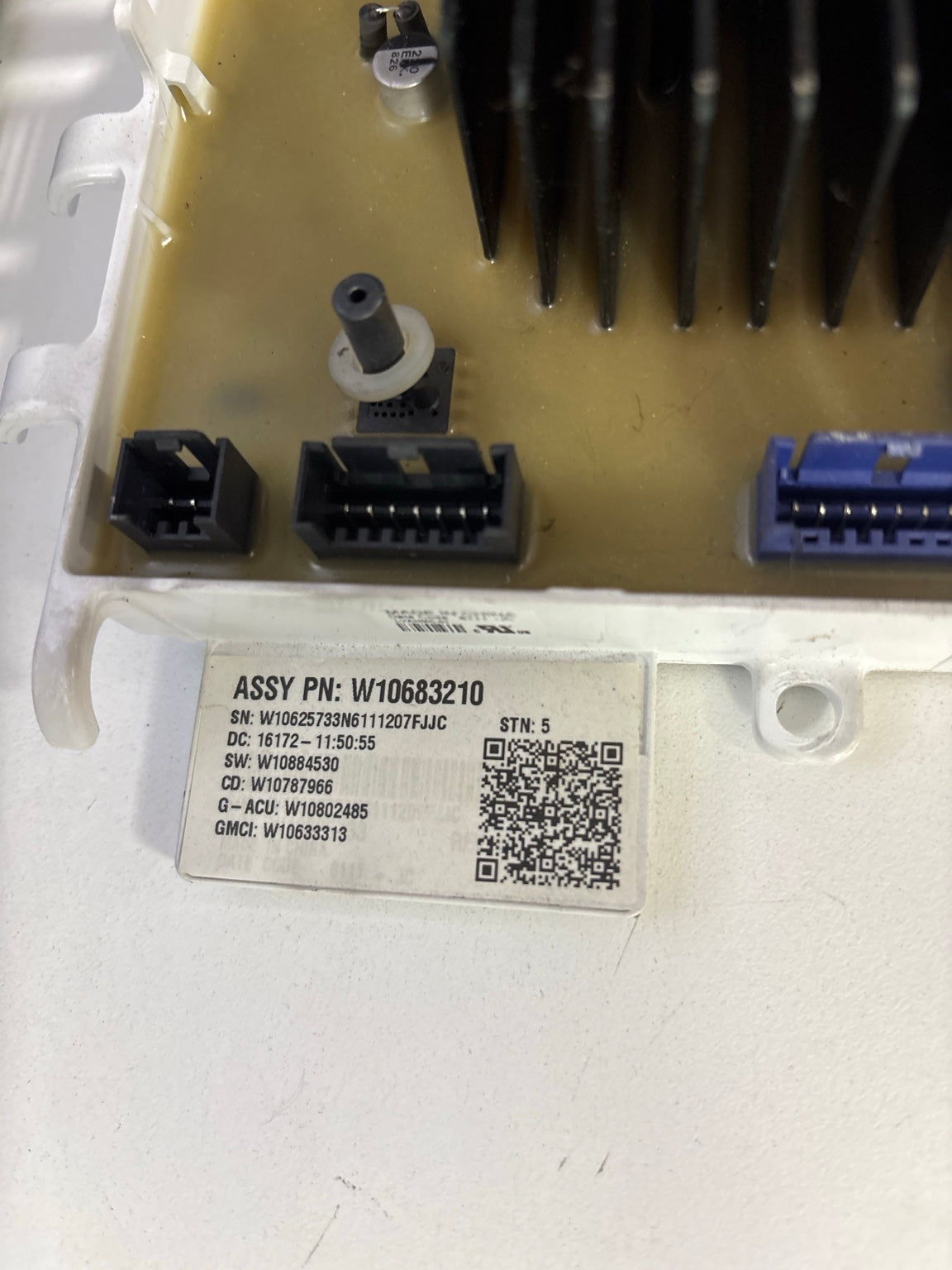 Actual W10683210 part number label close-up