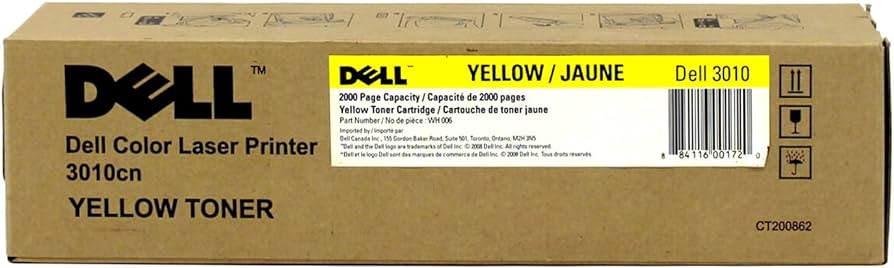 New, Pre-Owned - Dell 3010cn Yellow Toner Cartridge, WH006