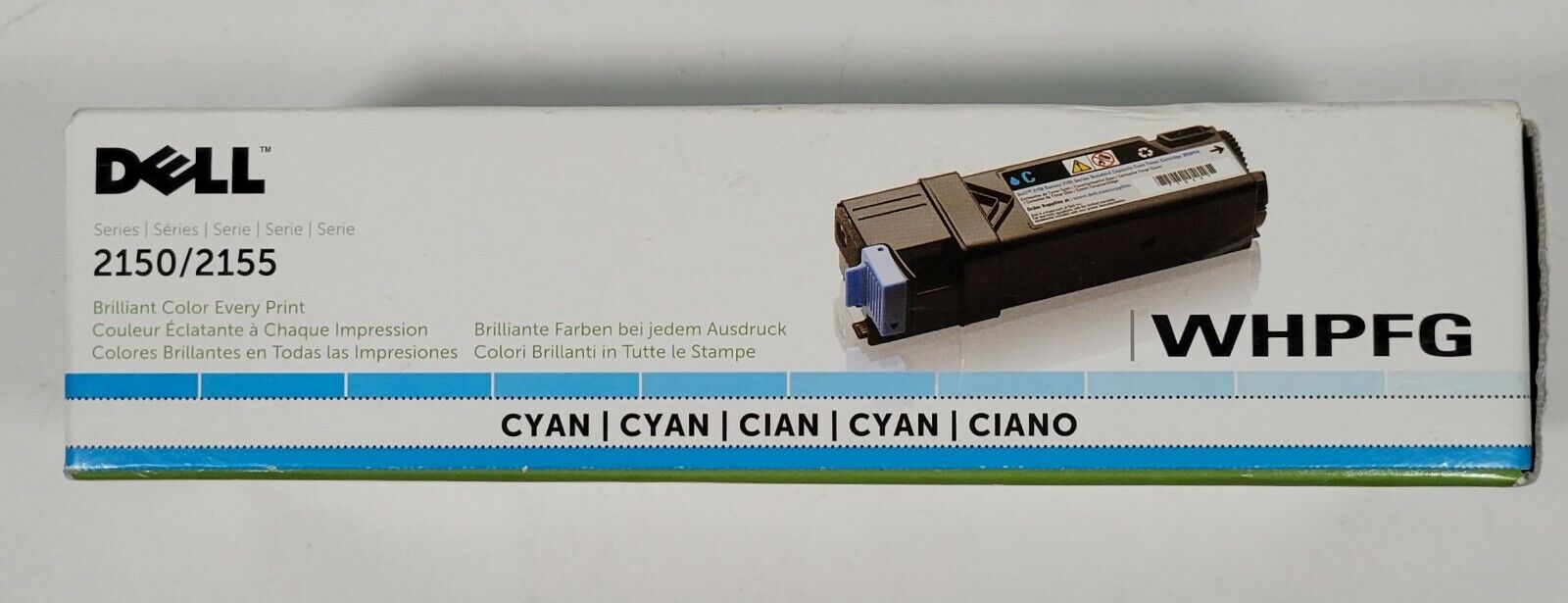 New, Pre-Owned - Dell 2150/2155 Cyan Toner Cartridge, WHPFG