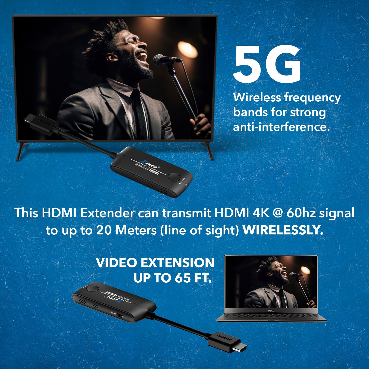4K@60hz Wireless HDMI™ Extender - 65ft (WUHD-66M-K)