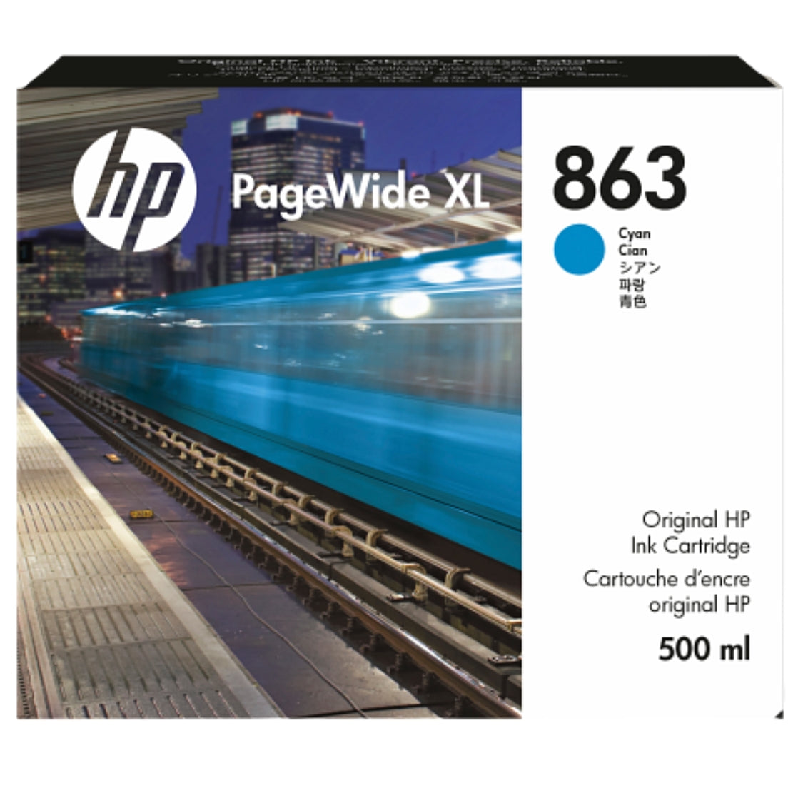 New, Pre-Owned - HP 863 500-ml Cyan Pagewide XL Ink Cartridge, F9K40A
