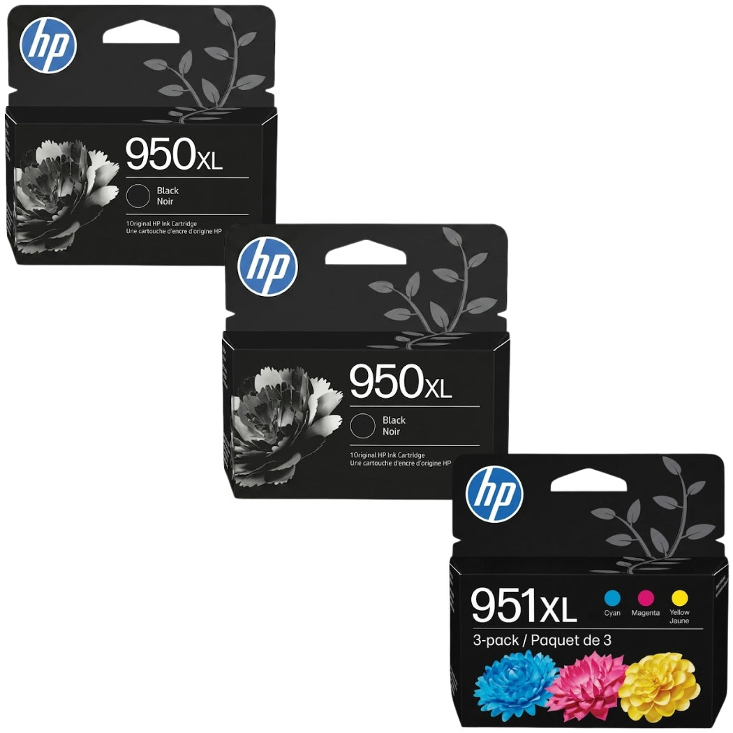 New, Pre-Owned - HP 950XL Black 2 & 951XL Cyan, Magenta & Yellow Ink Cartridges, T0A83AA