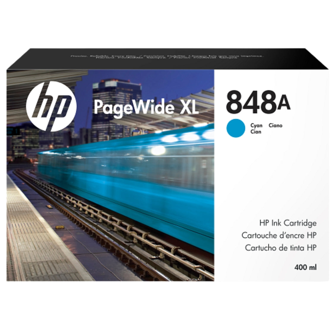New, Pre-Owned - HP 848A 400-ml (F9J83A) Cyan PageWide XL Ink Cartridge