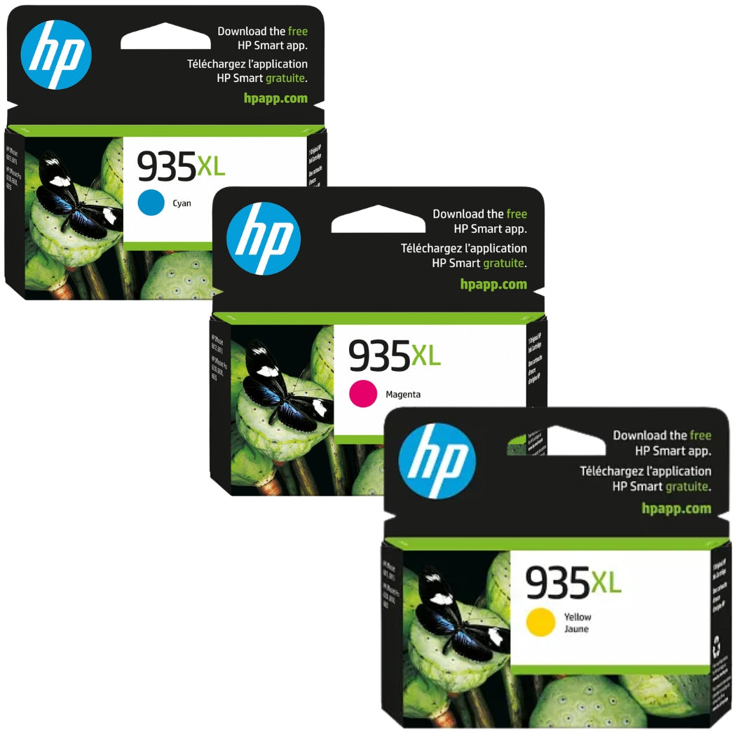 New, Pre-Owned - HP 935XL Cyan, Magenta, Yellow Ink Cartridges-3 Pack