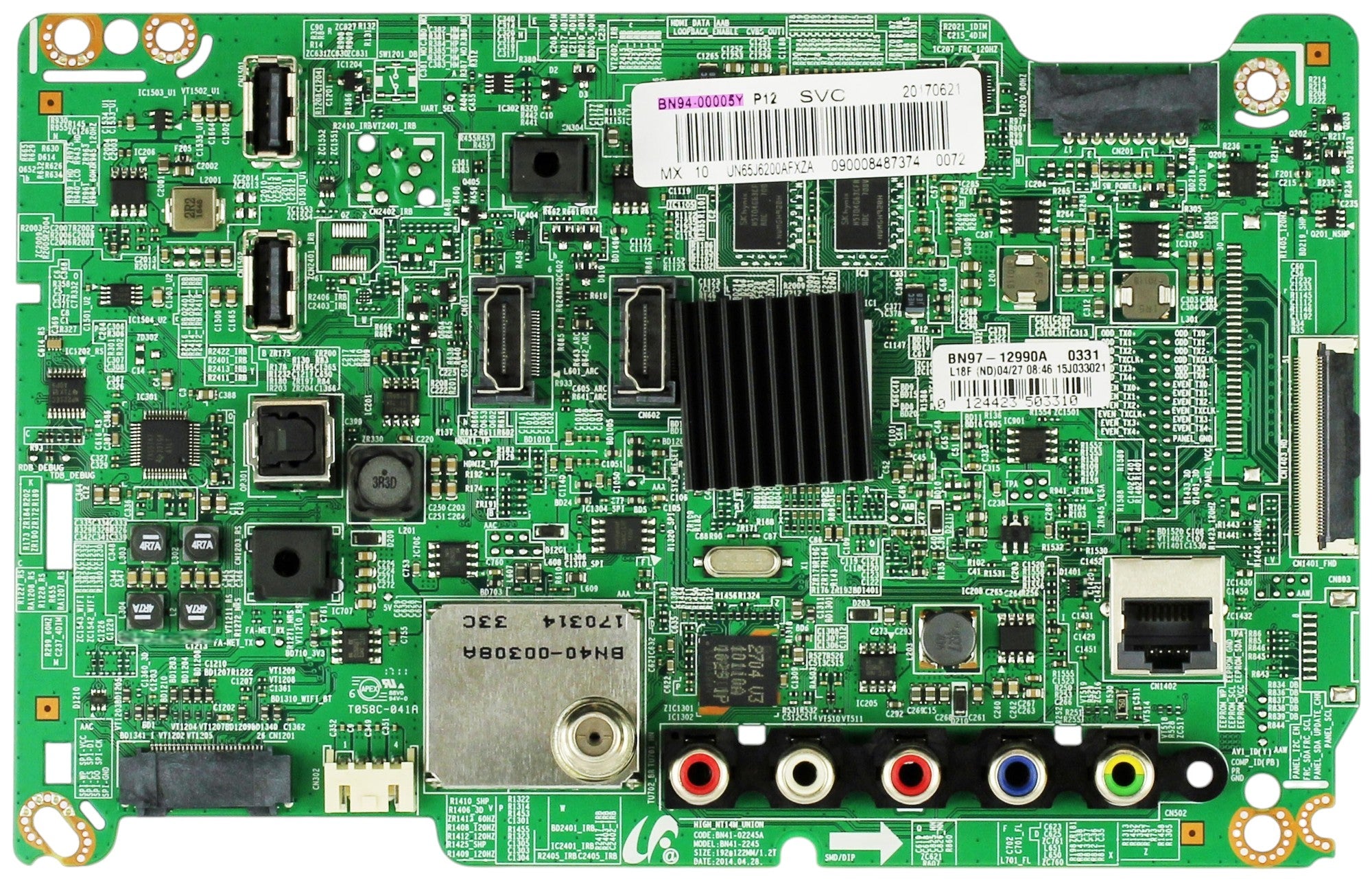 BN94-00005Y SAMSUNG MAIN BOARD, BN97-12990A, UN65J6200AFXZA
