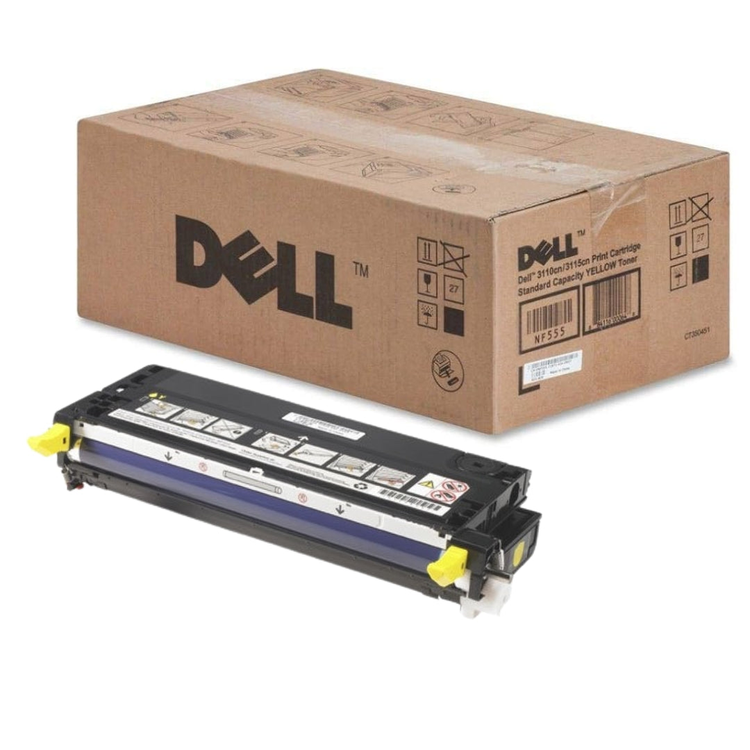 New, Pre-Owned - Dell 3110CN/3115CN Standard Yield Yellow Laser Toner Cartridge, NF555