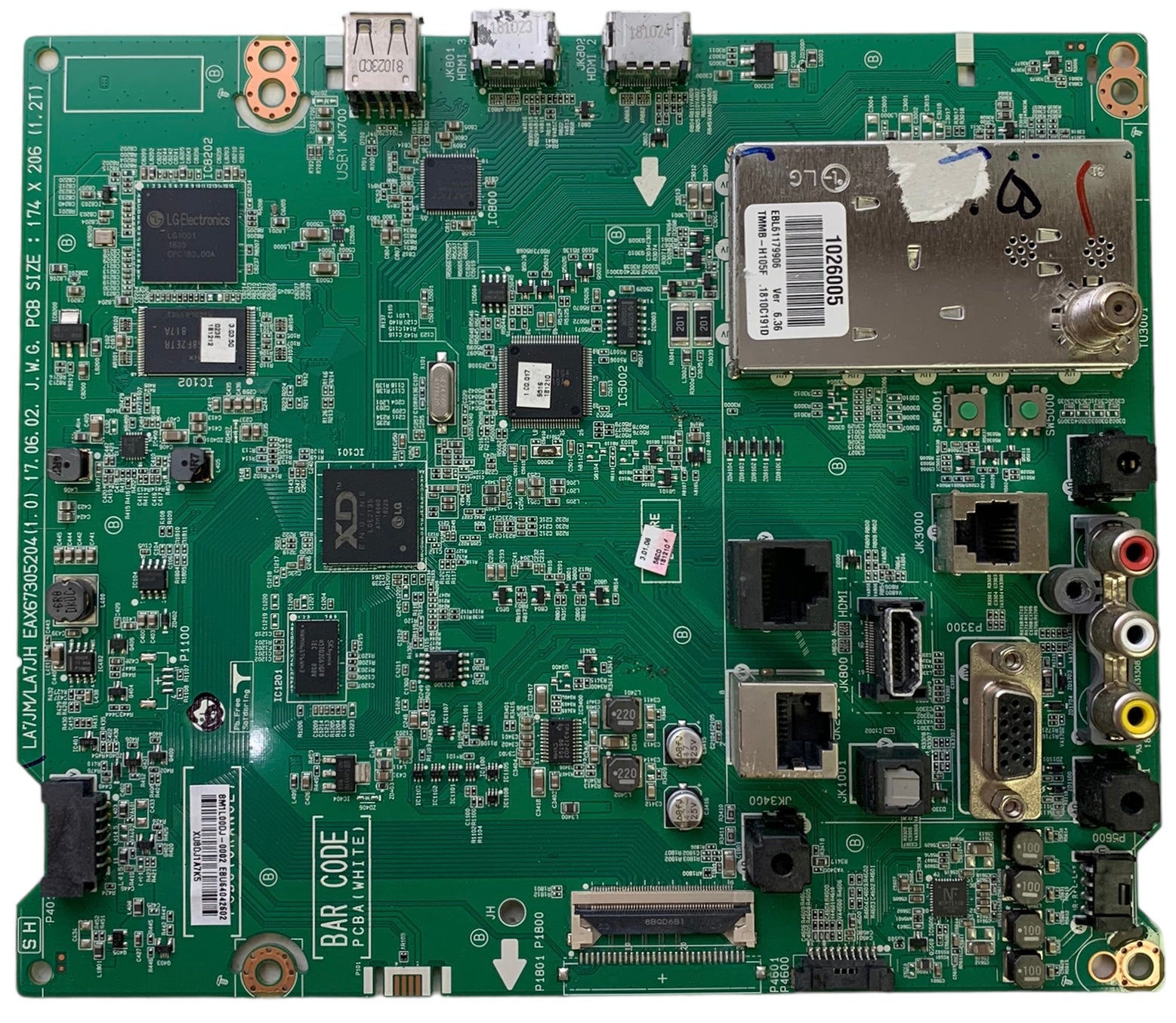 LG EBU64042602 Main Board for 43LV570H-UA Hospitality Hotel TV