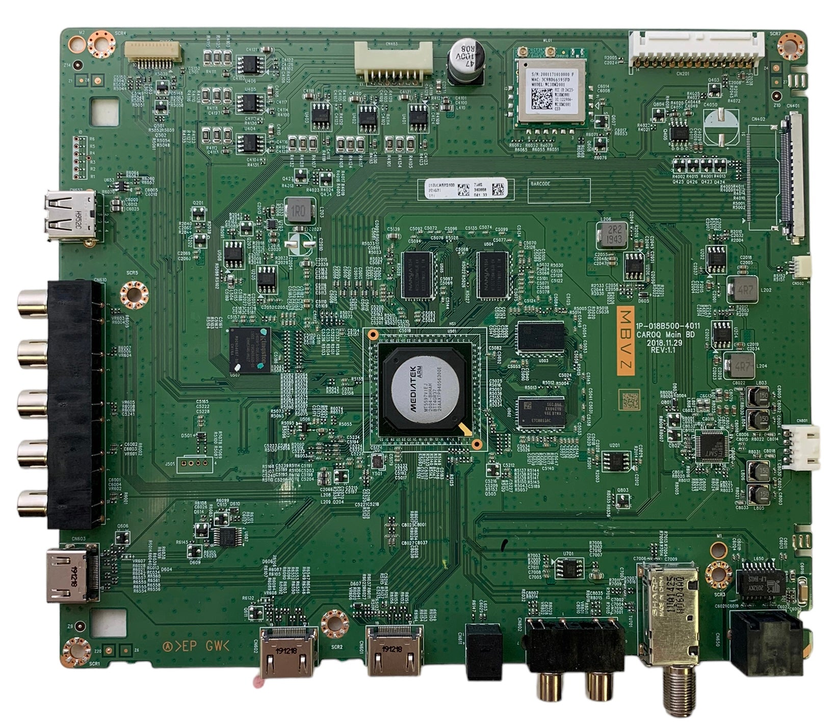 Vizio Y8388798S Main Board for V705-G3 (LFTRYSLV Serial)