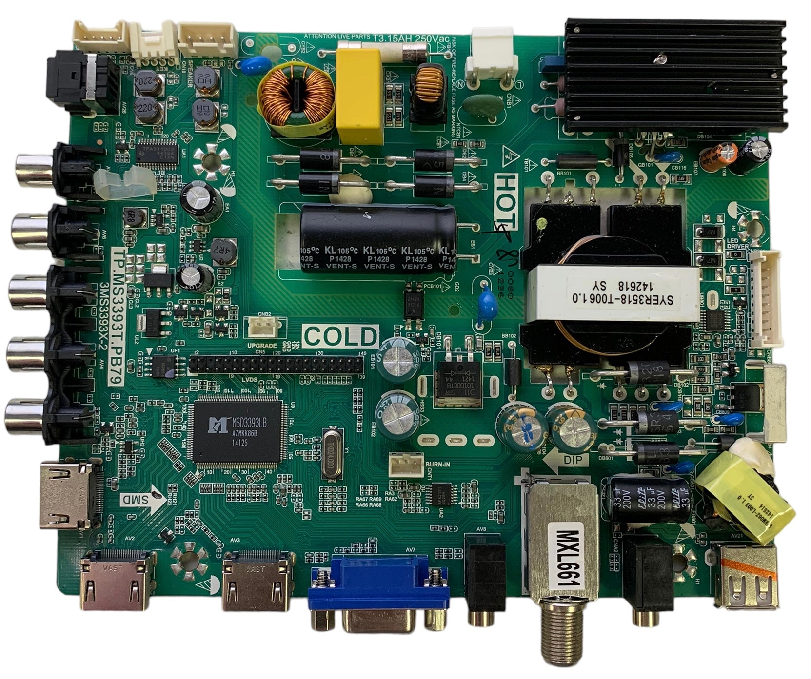 Sanyo 02-SHY39A-CLS002 Main Board/Power Supply for DP42D24 (P42D24-01 Chassis)