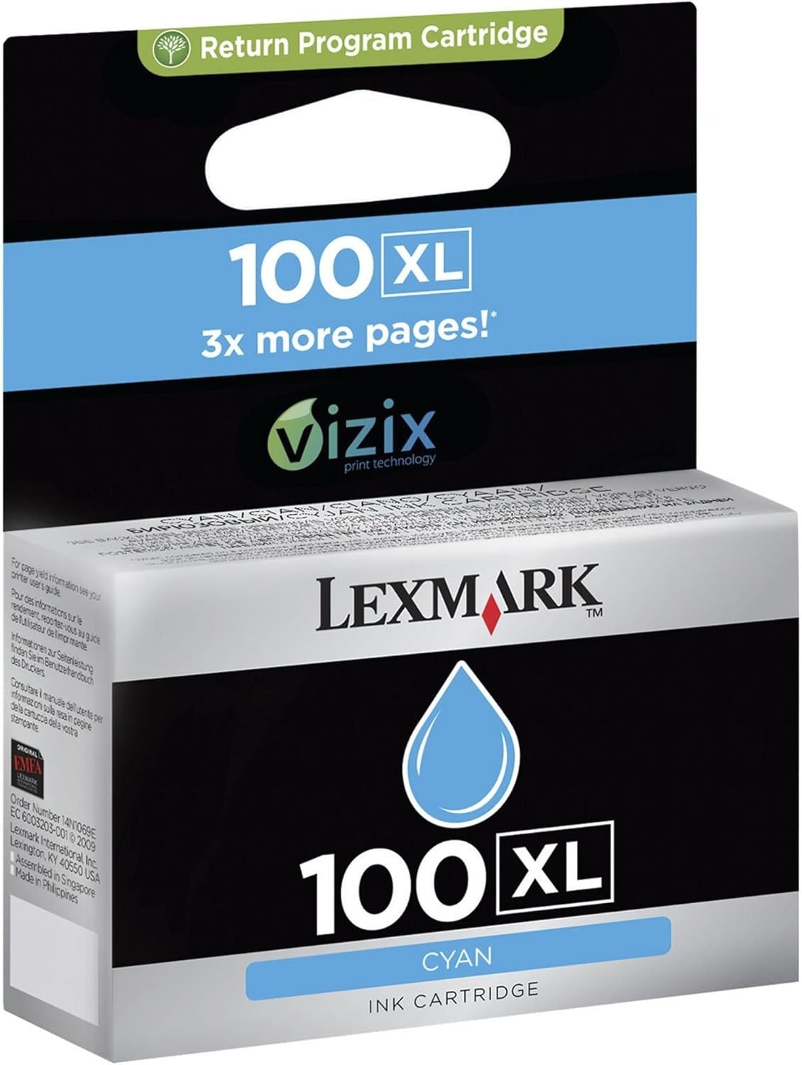 New, Pre-Owned - Lexmark 14N1093 100XL Cyan Ink Cartridge