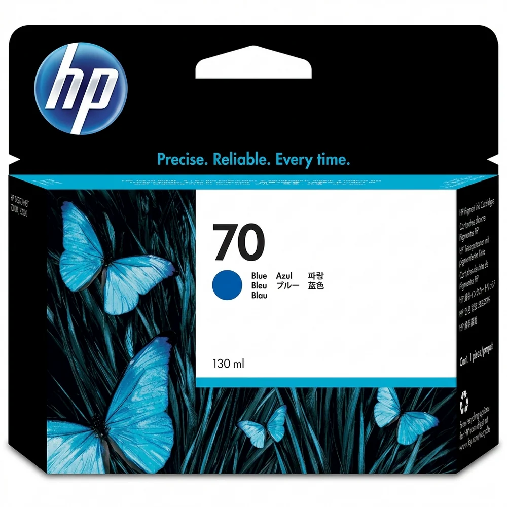New, Pre-Owned - HP 70 130-ml (C9458A) Blue Ink Cartridge
