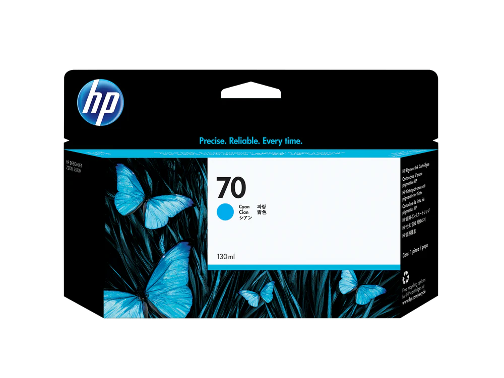 New, Pre-Owned - HP 70 130-ml (C9452A) Cyan Ink Cartridge