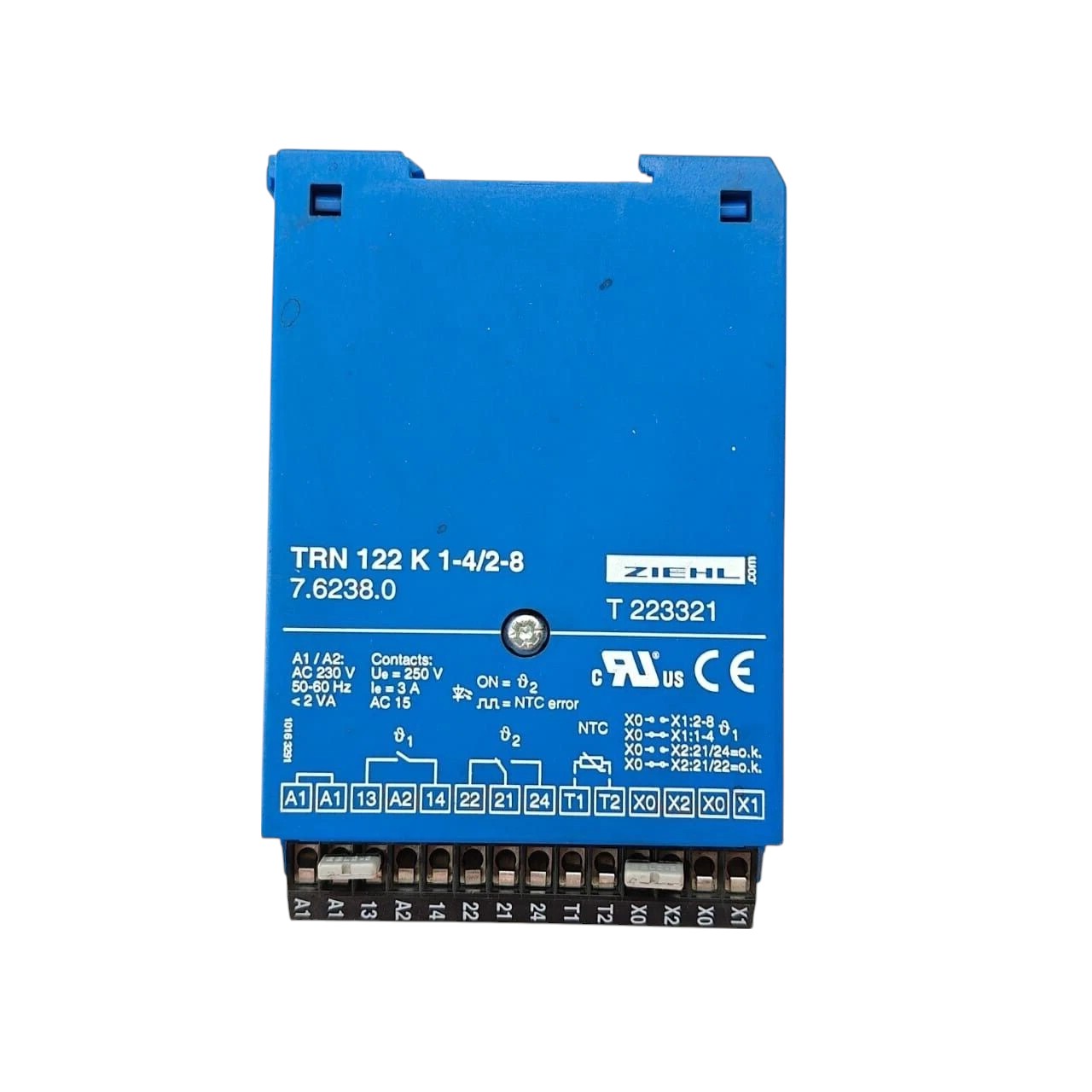 Ziehl TRN 122 K 1-4/2-8 Temperature Relay 115v-ac (Refurbed)