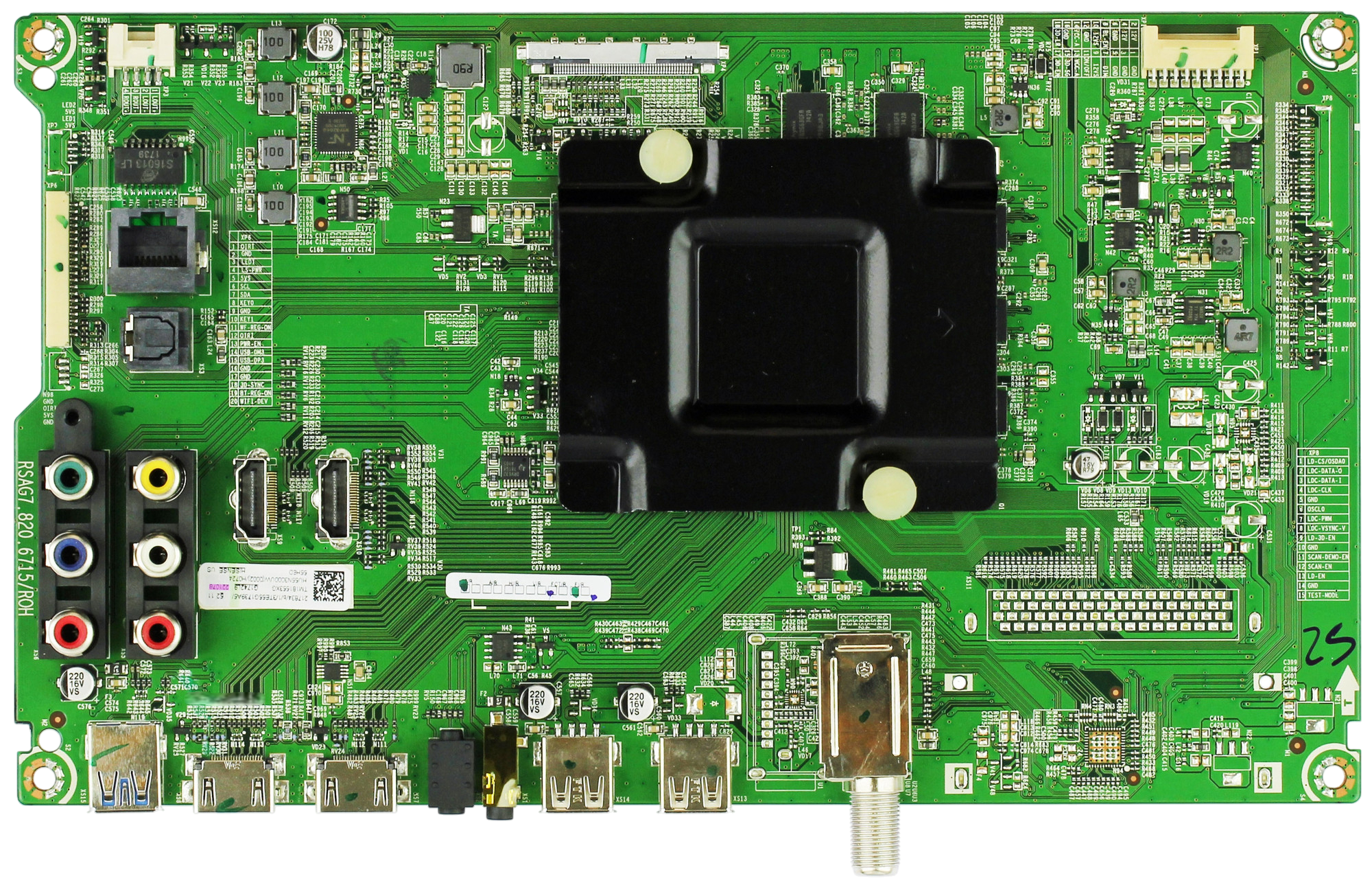 221078 Hisense Main Board, RSAG7.820.6715/ROH, E170724 A, 217834, 55H6D