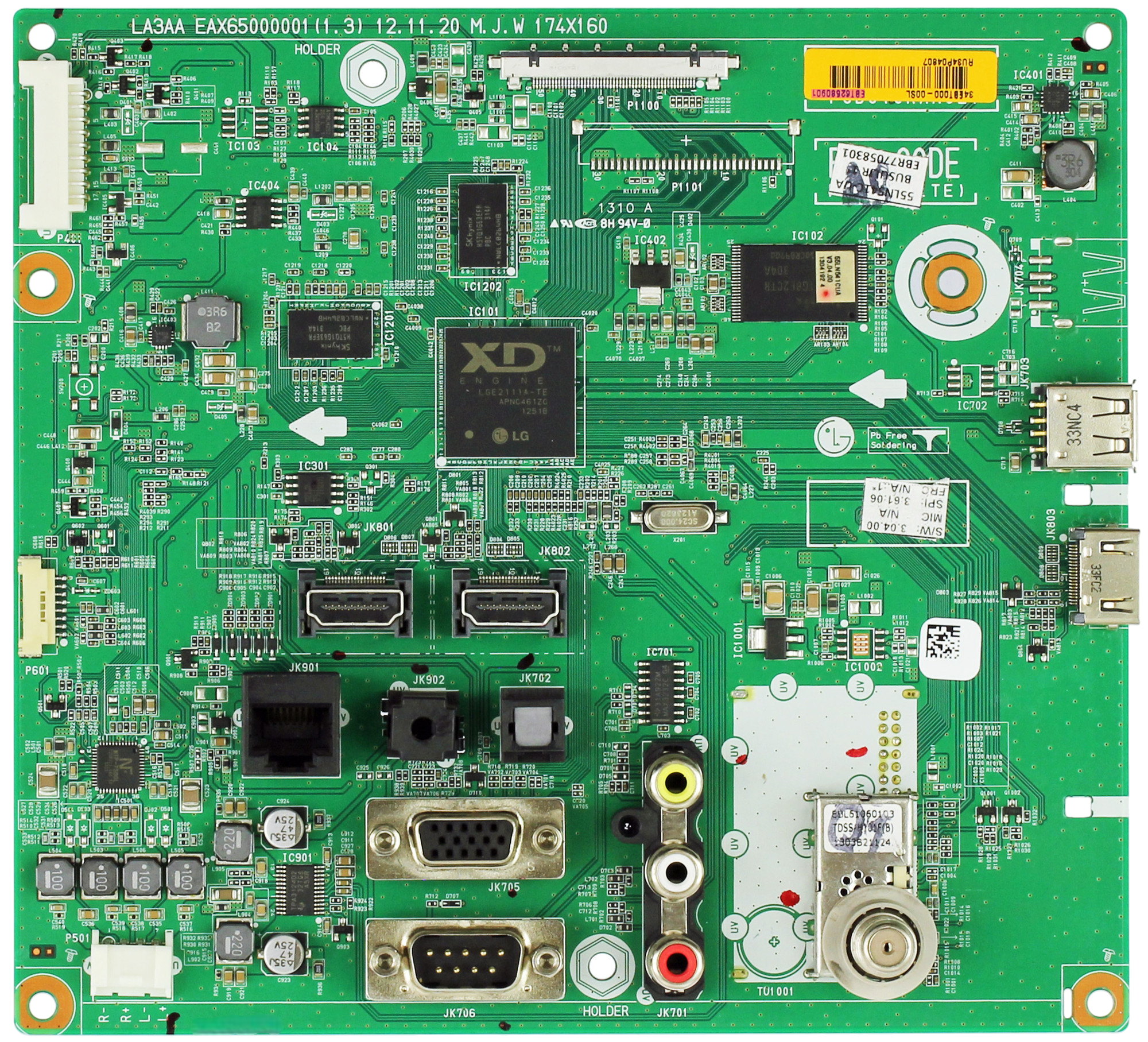 EBT62580901 LG Main Board, EAX65000005 (1.0), EAX65000001 (1.3), EBR77058301, 55LN541C-UA
