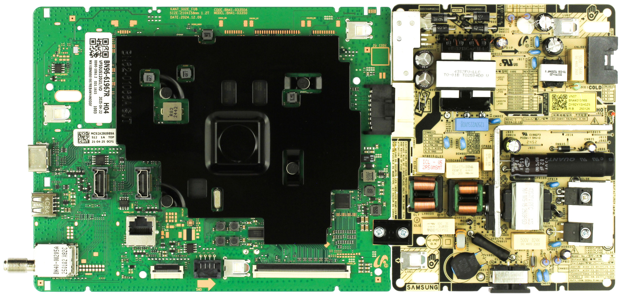 BN96-61967R Samsung Main Board/Power Supply, KANT_SU2E_FU8, BN44-01336B, BN41-03350A, BN96-61967R, UN50U8000FBXZA, UN50U8000FDXZA