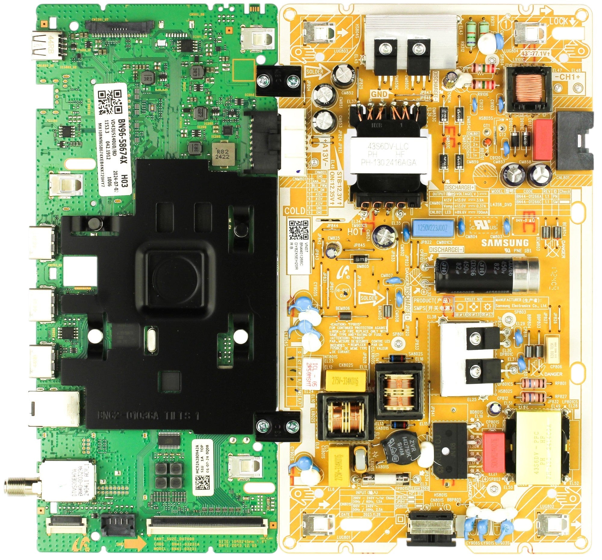 Samsung BN96-58674X Main Board Power Supply for UN43DU7200FXZA (Version AB06)