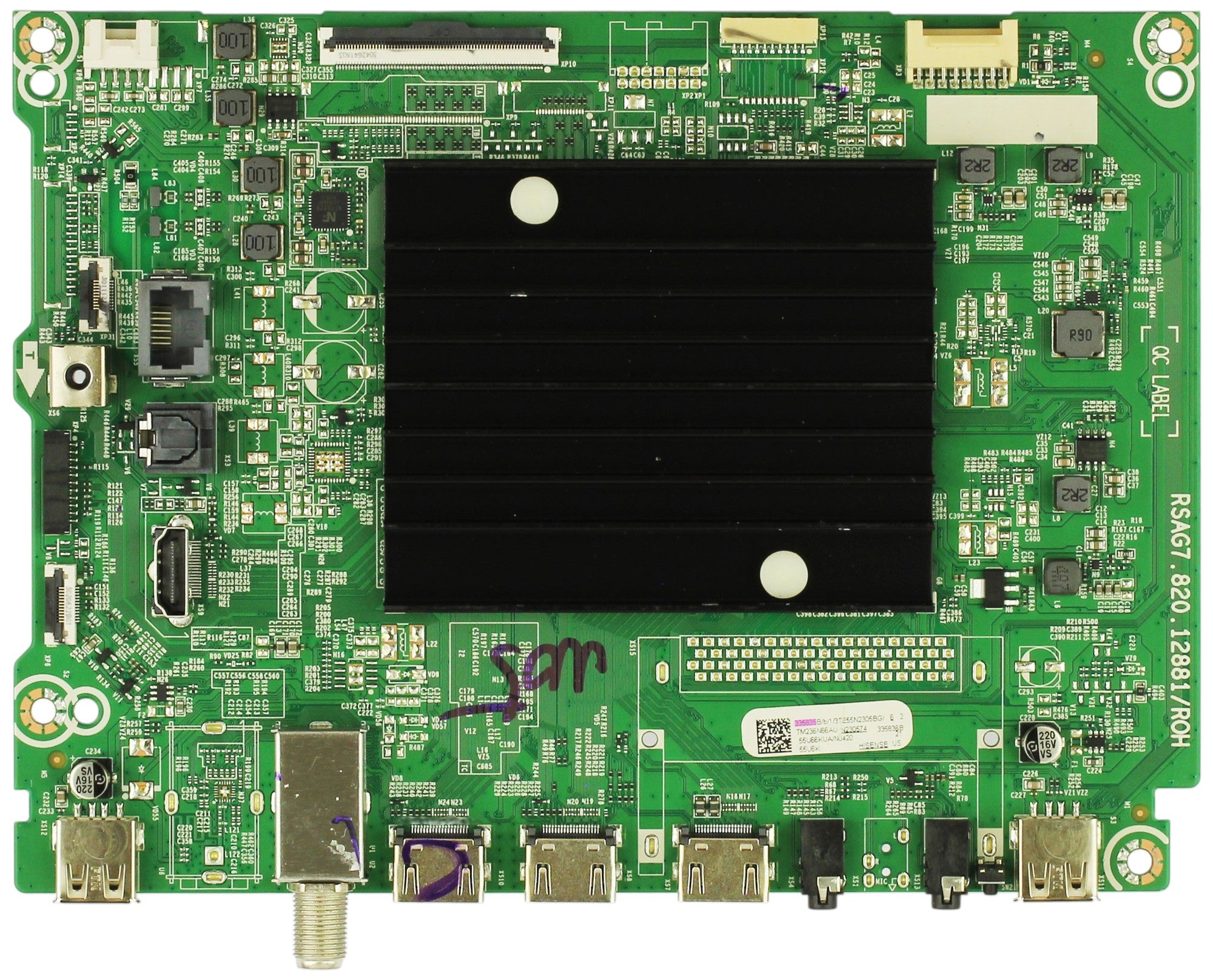 335835 Hisense Main Board, 335835, 335836, RSAG7.820.12881/ROH, 55U66KUA, 55U6K