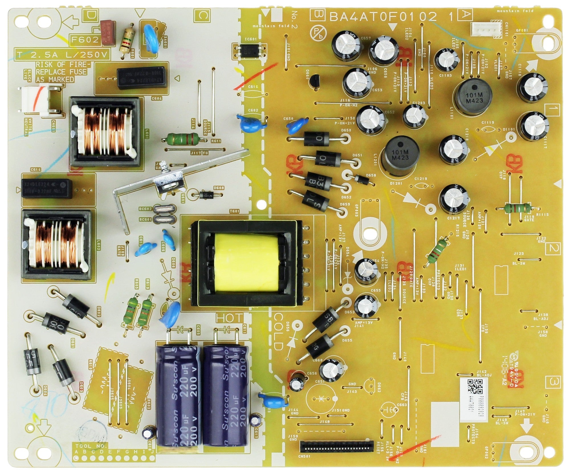 A4AT0MPW-001 Emerson TV Module, power supply, BA4AT0F0102 1, A4AT0021, LF391EM4A