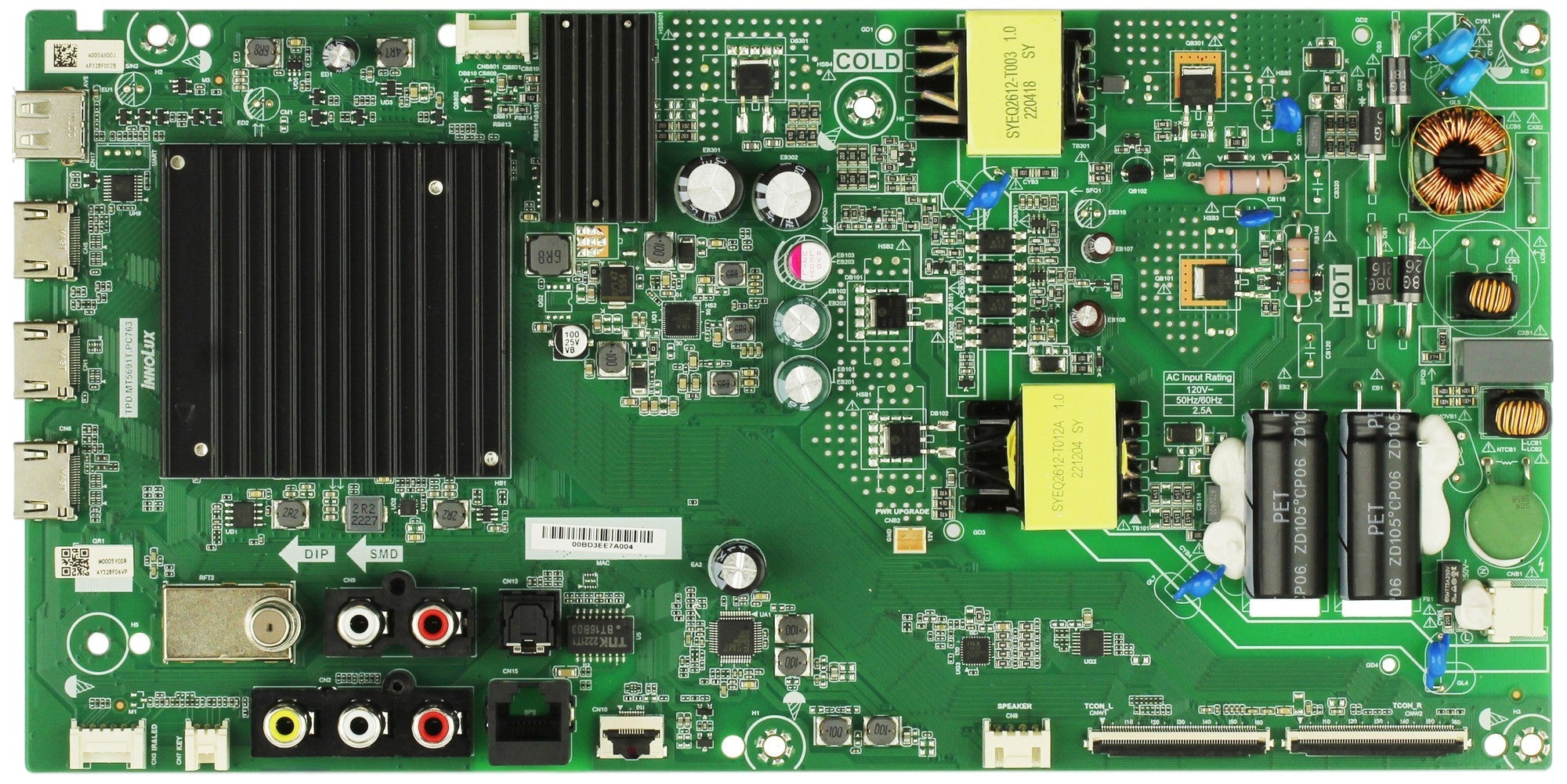 6M03A000AX00J Vizio Main Board, M0005YC0R, TPD.MT5691T.PC763, V505-J09