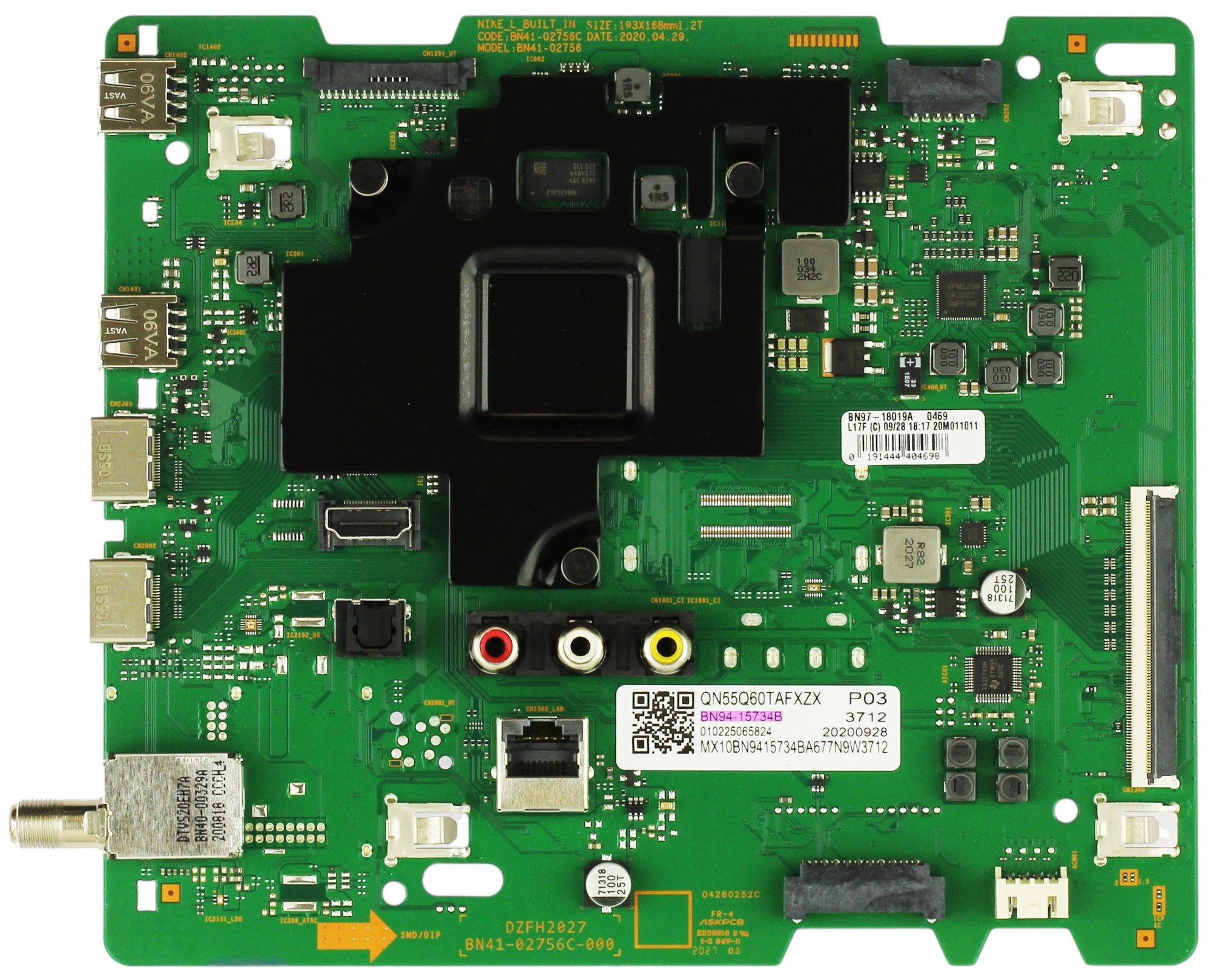 Samsung BN94-15734B Main Board for QN55Q60TAFXZA (Version CD02)