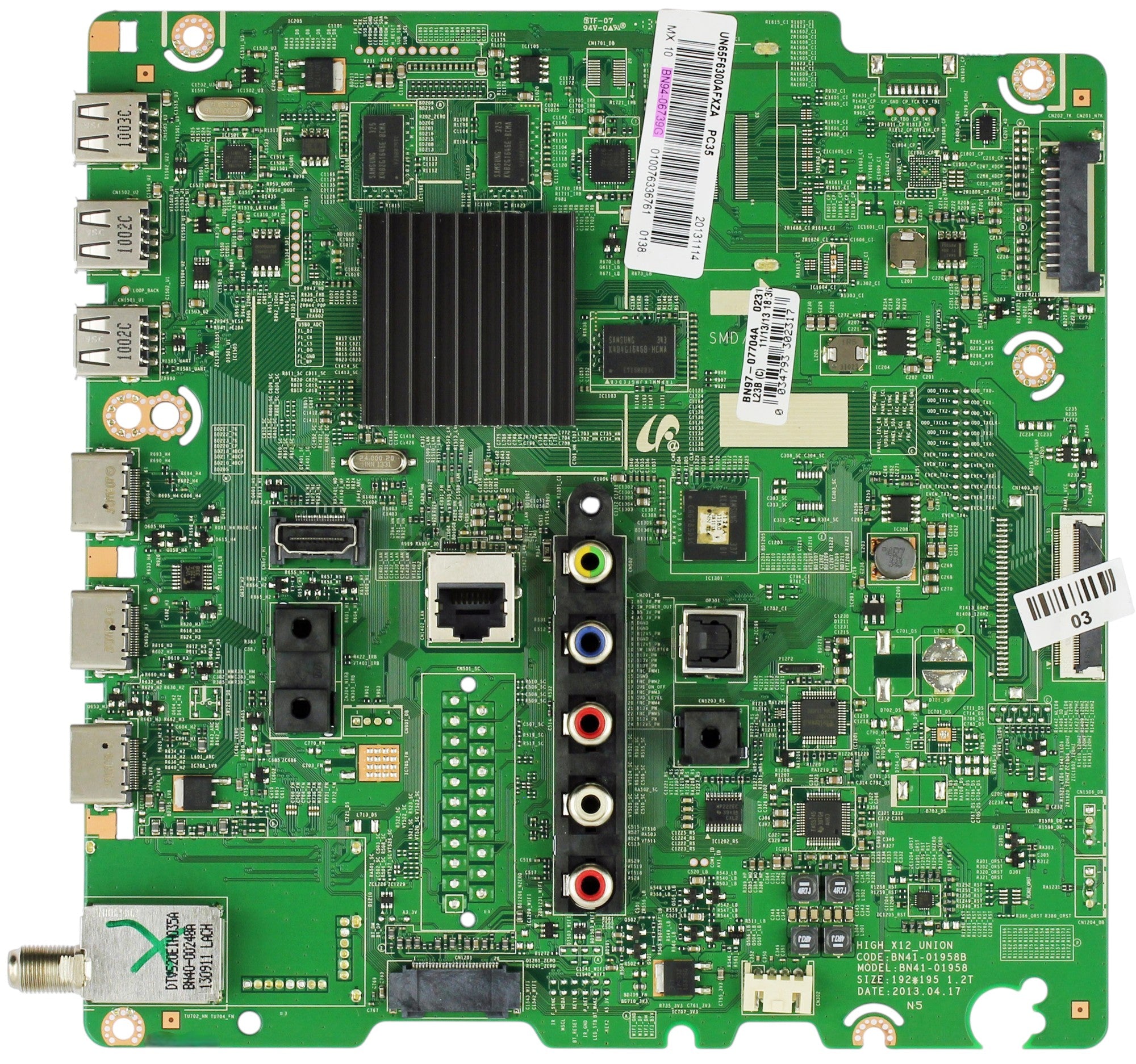 BN94-06739G Samsung TV Module, main board, BN41-01958B, BN97-07704A, UN65F6300AFXZA