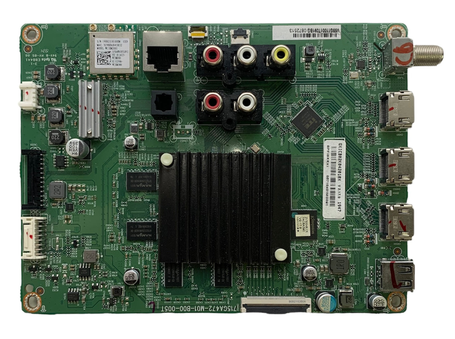 Vizio 756TXICB02K042 Main Board for V556-G1 (LTCWYUNV Serial)