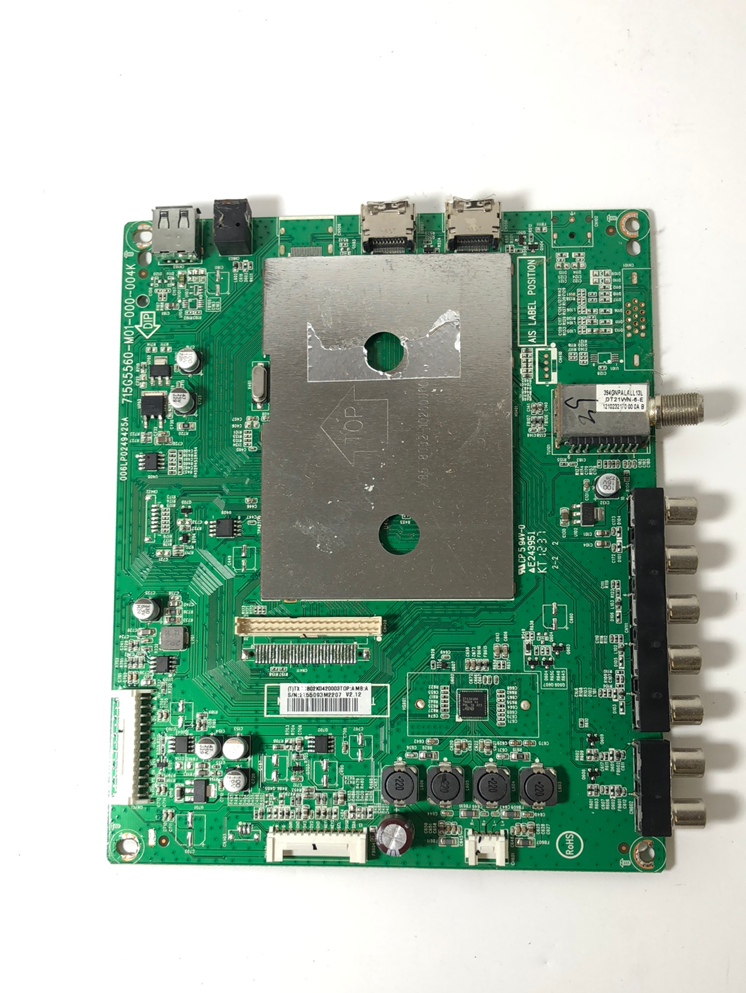 Vizio 756TXCCB02K042 Main Board for E390-A1