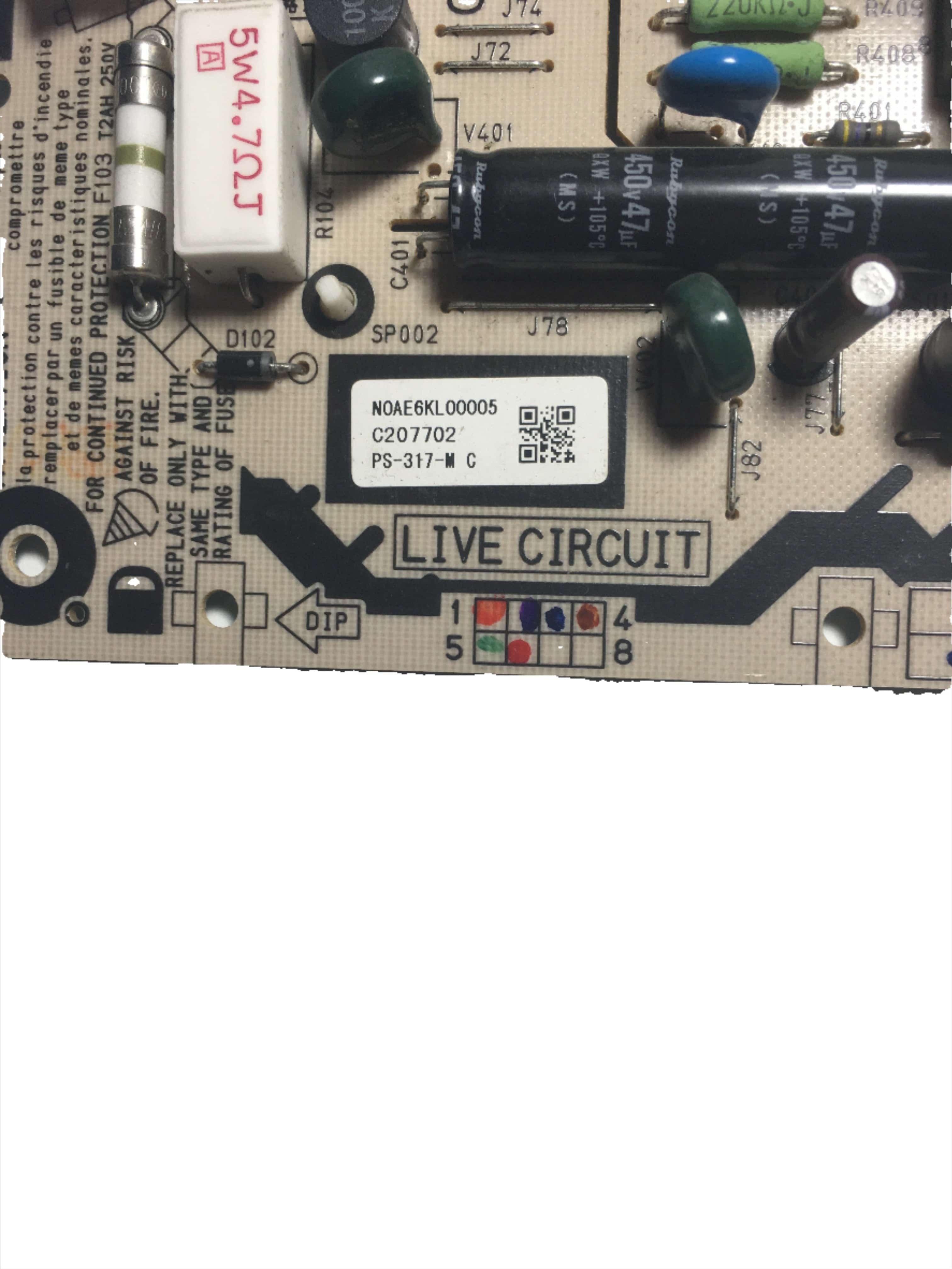 Panasonic N0AE6KL00005 PS-317 Power Supply