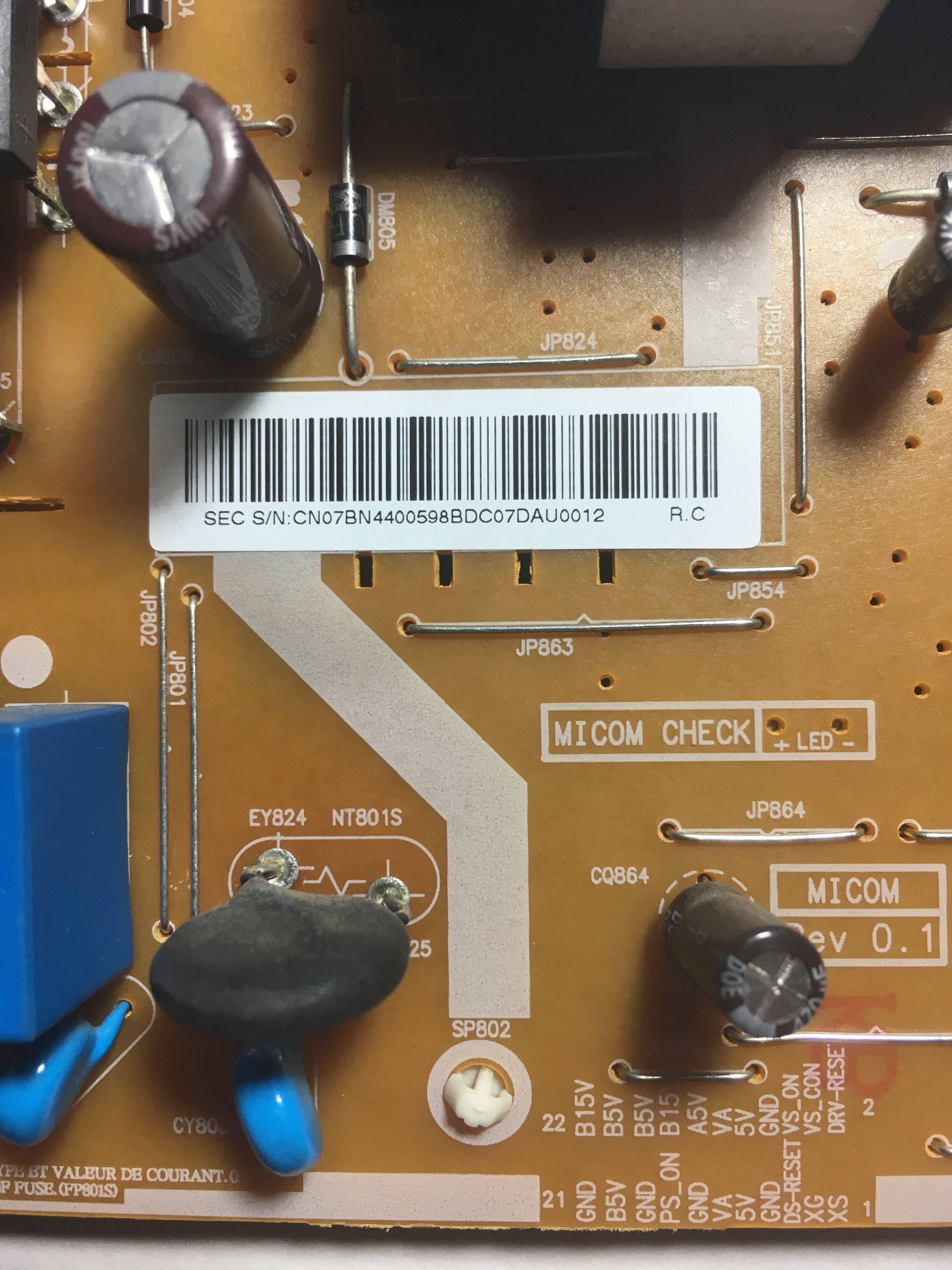 Samsung BN44-00598B (P43HF_DDY) Power Supply Unit