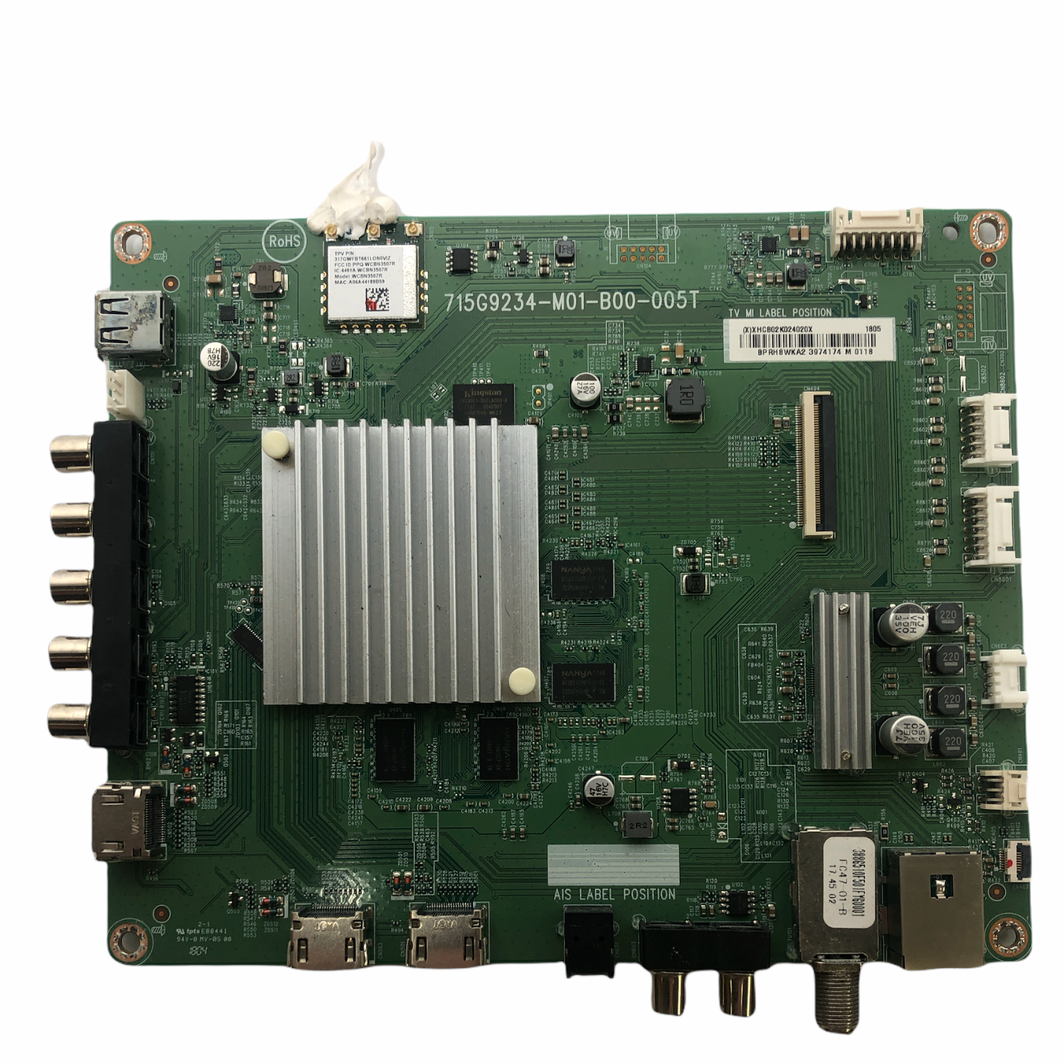 Vizio 756TXHCB02K024 Main Board for D50-F1 (with LTD7WRNU Serial)