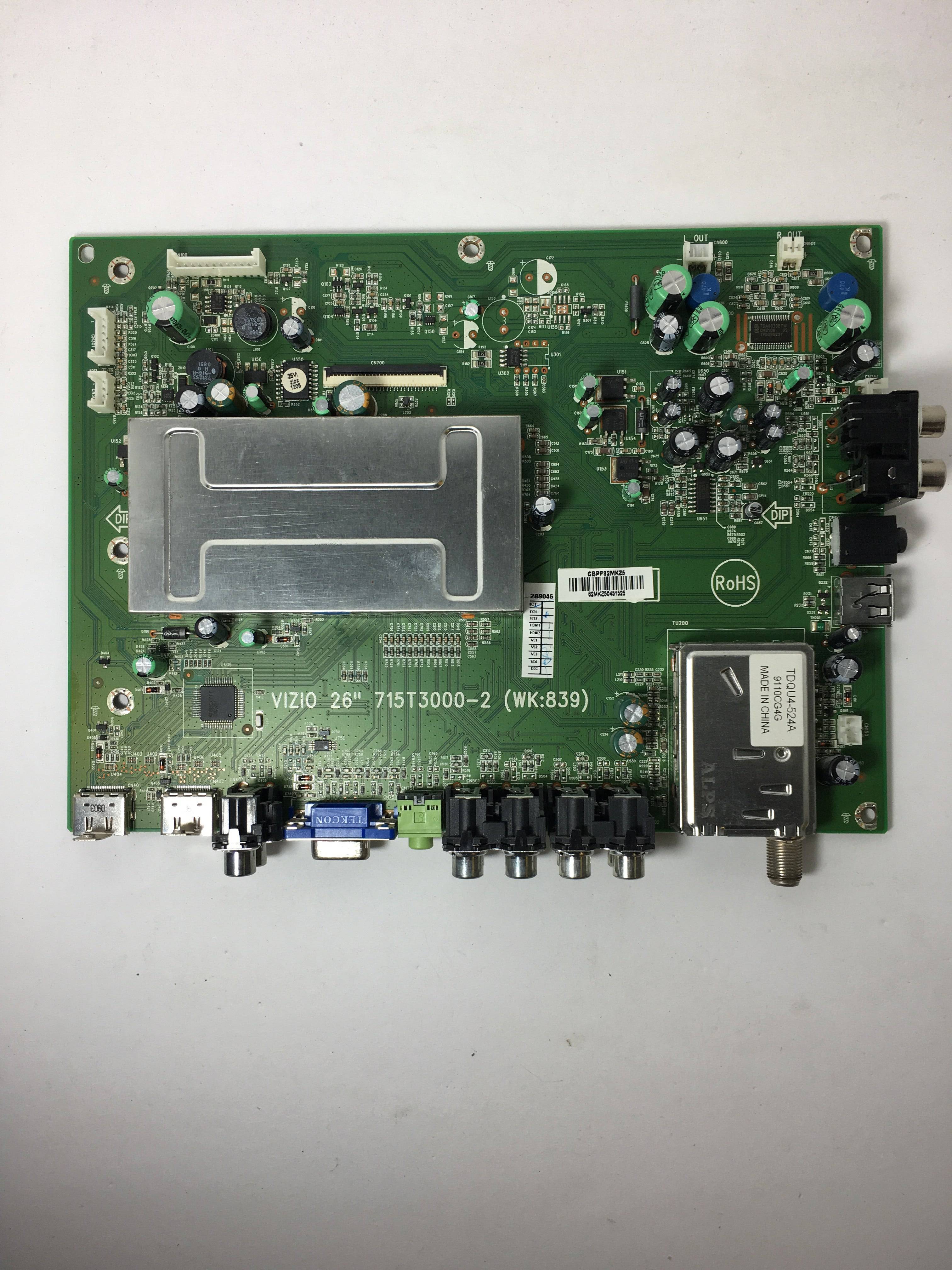 Vizio CBPF82MKZ5 (715T3000-1) Main Board for VA26LHDTV10T