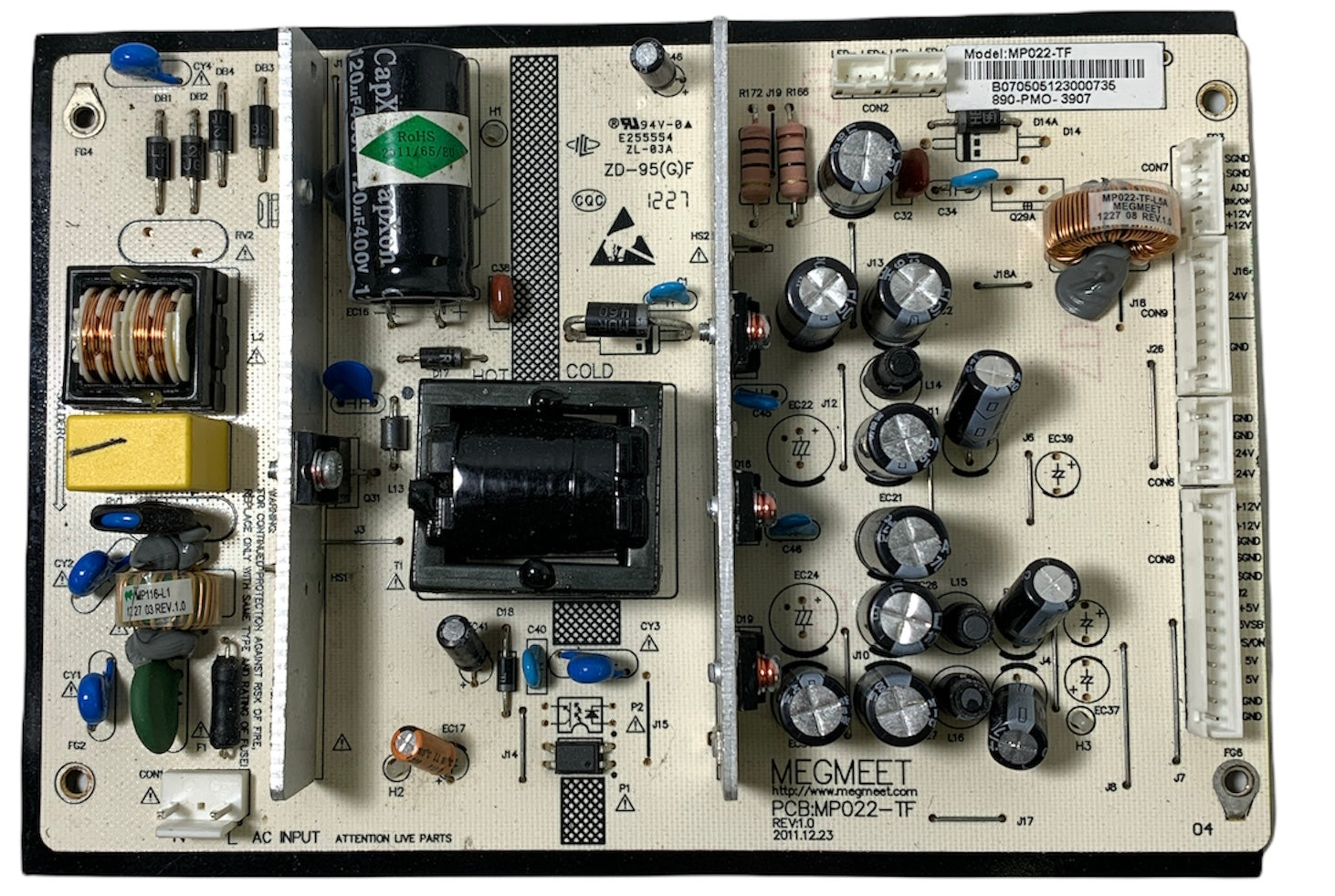Seiki MP022-TF Power Supply / LED Board