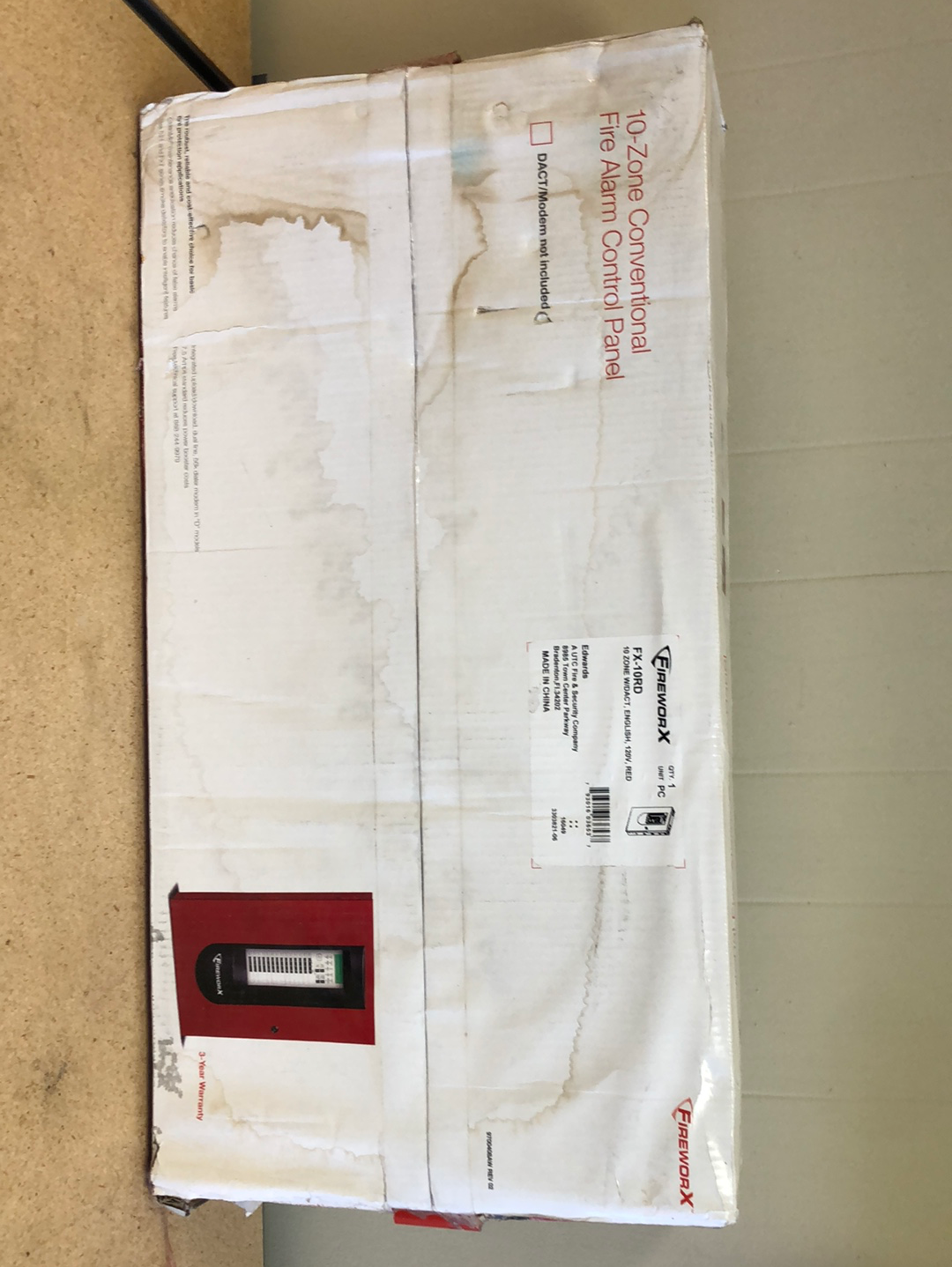 GE Security FX10RD Fire Alarm Control Panel FX Conventional 10 Zone 2 NAC's UD Dialer 24VDC Red