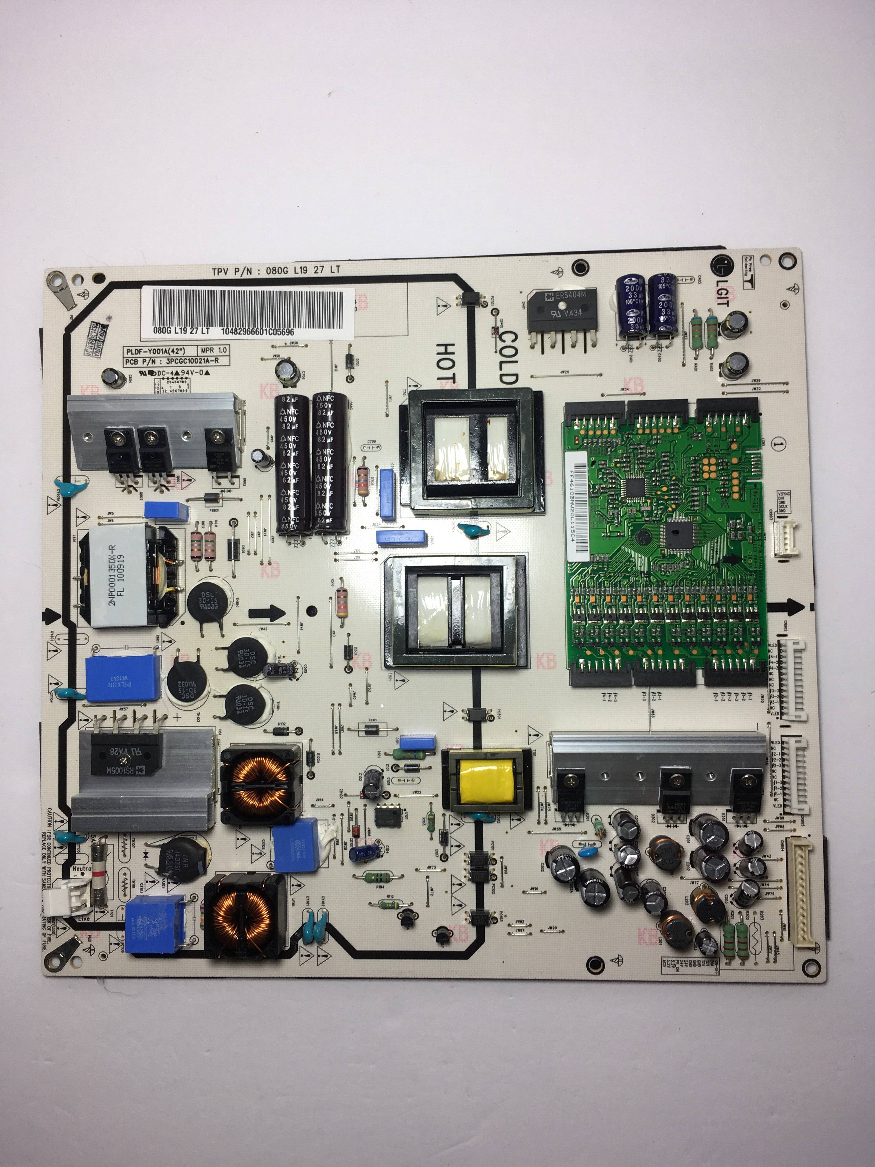 Vizio 080GL1927LT (3PCGC10021A-R) Power Supply / LED Board