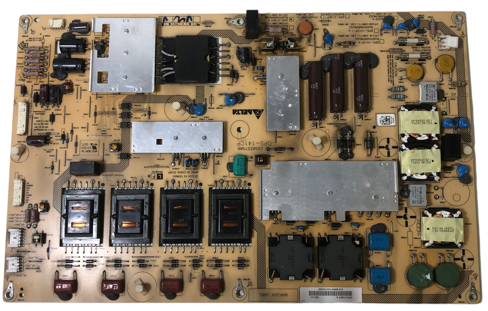 Sharp RUNTKA684WJQZ Power Supply / Backlight Inverter for LC-60LE810UN