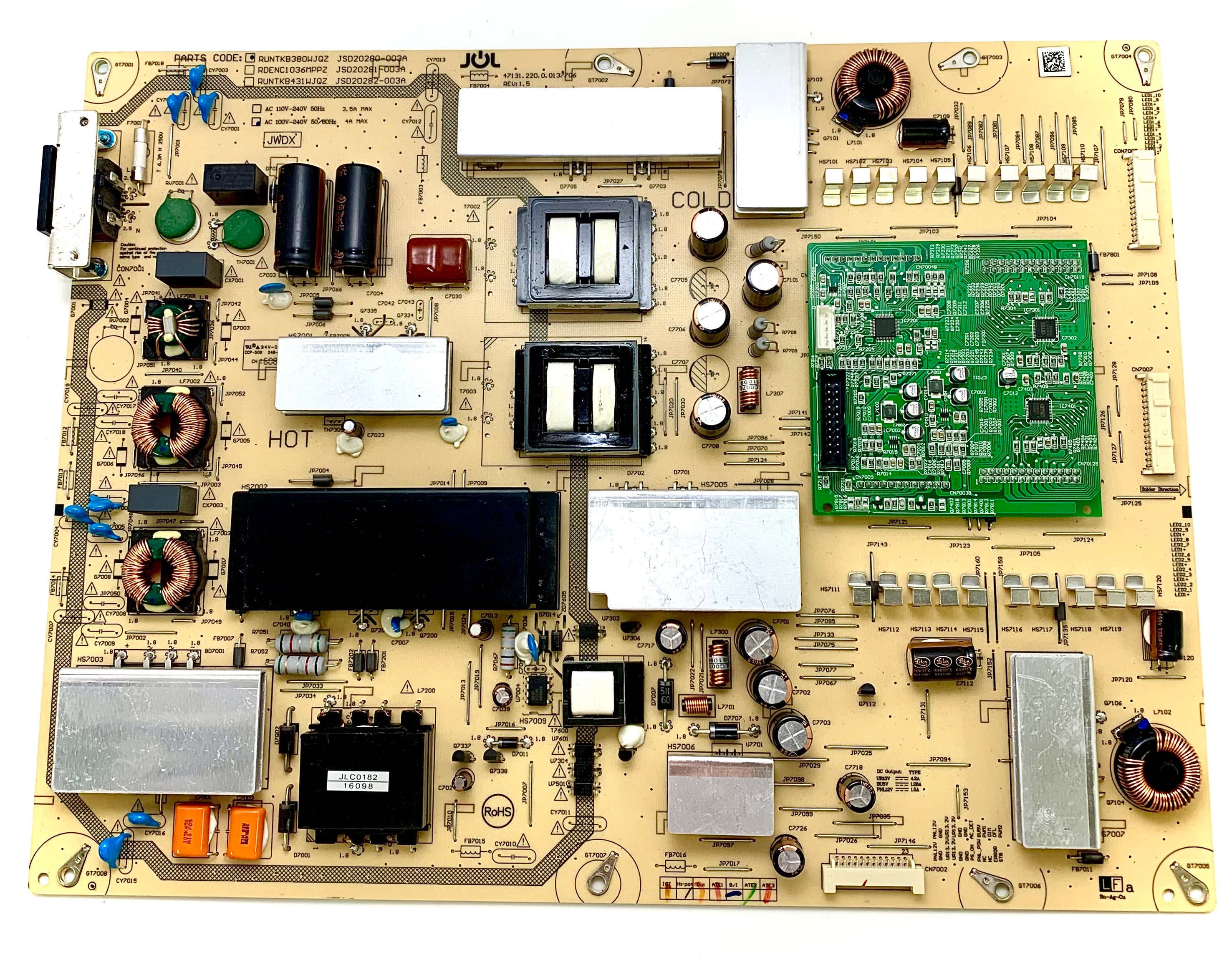 Sharp RUNTKB380WJQZ Power Supply / LED Board