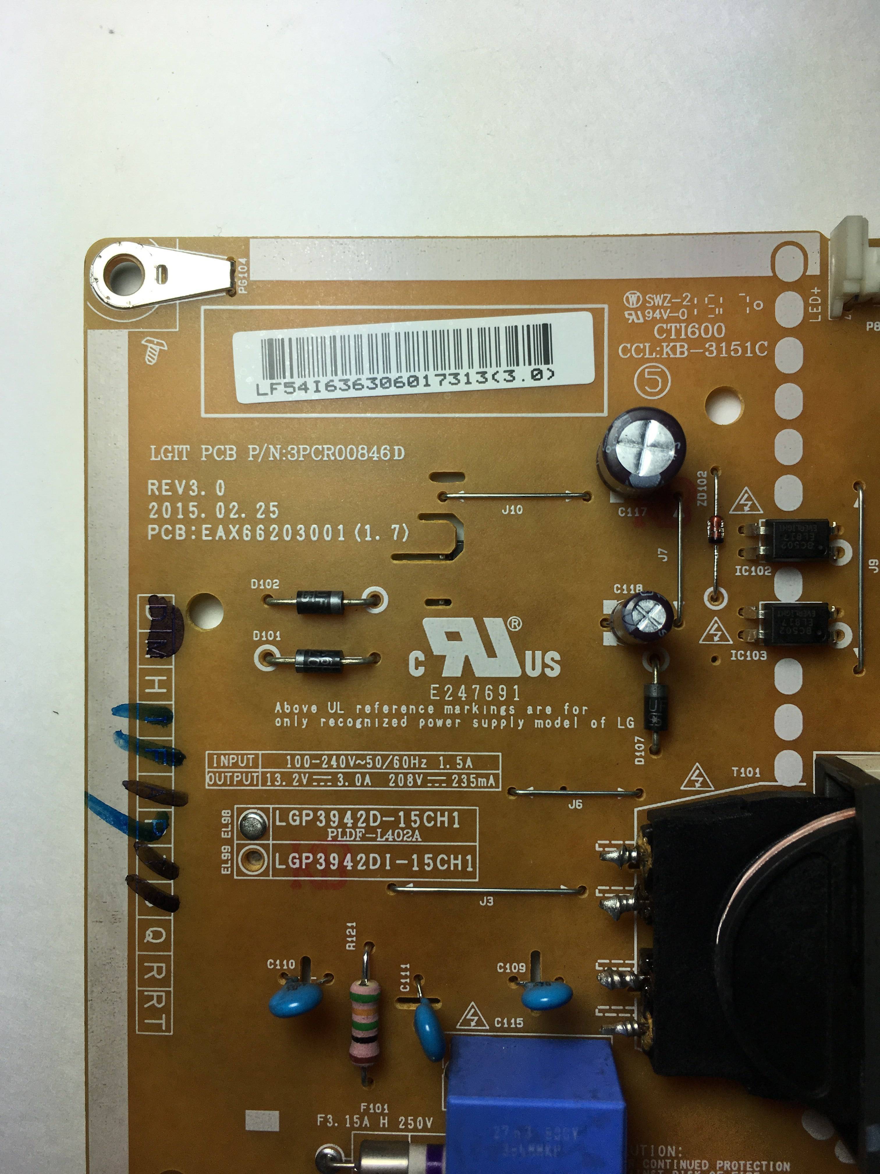 LG EAY63630601 Power Supply / LED Board