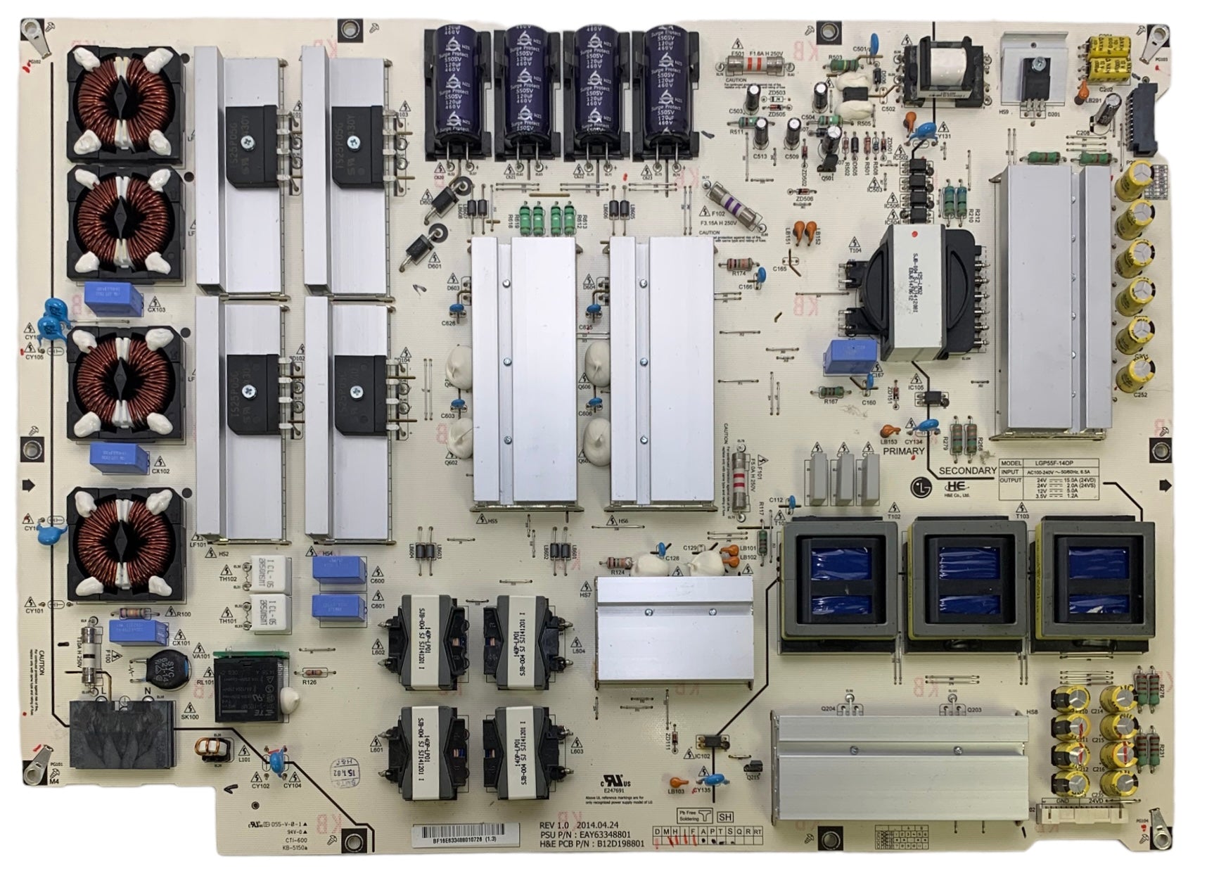 LG EAY63348801 Power Supply / LED Board 55EC9300-UA