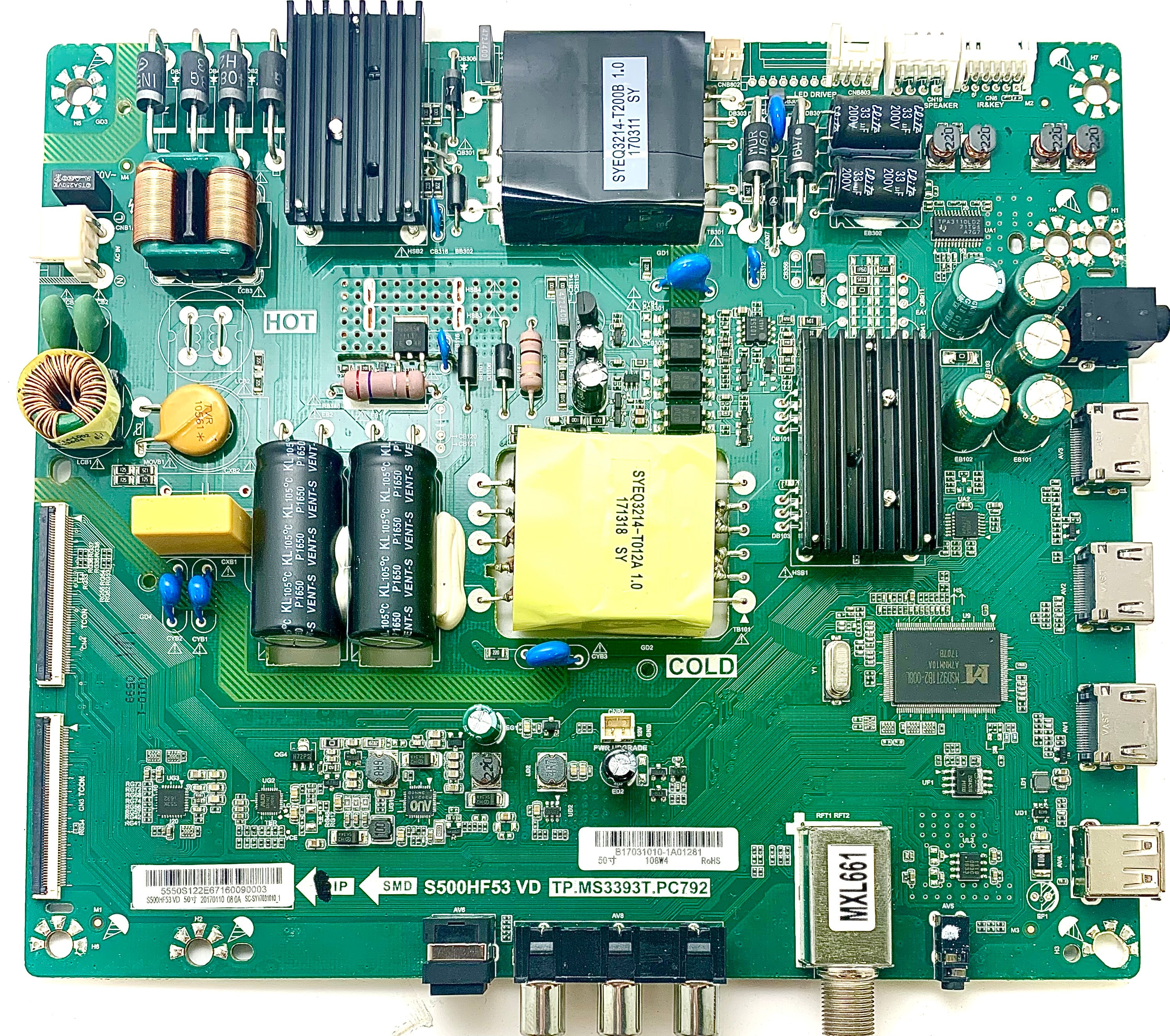 Insignia 55.50S12.2E6 Main Board/Power Supply for NS-50D510NA17