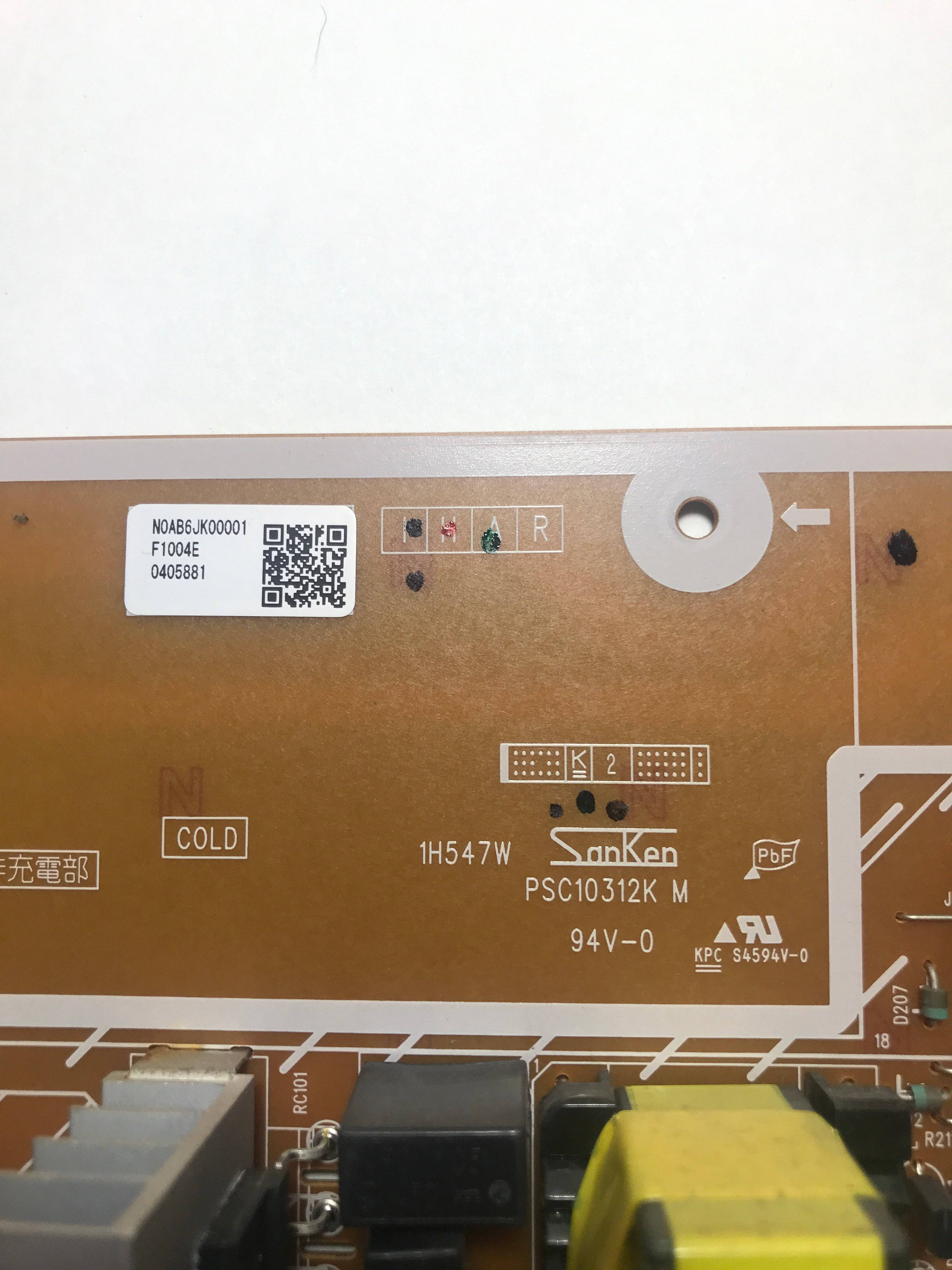 N0AB6JK00001 Panasonic / Sanyo (1H547W) Power Supply DP42740 DP50710 DP50740