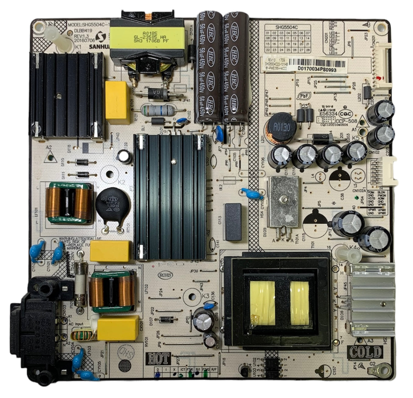 Hitachi 81-PWE055-H4C22 Power Supply / LED Board
