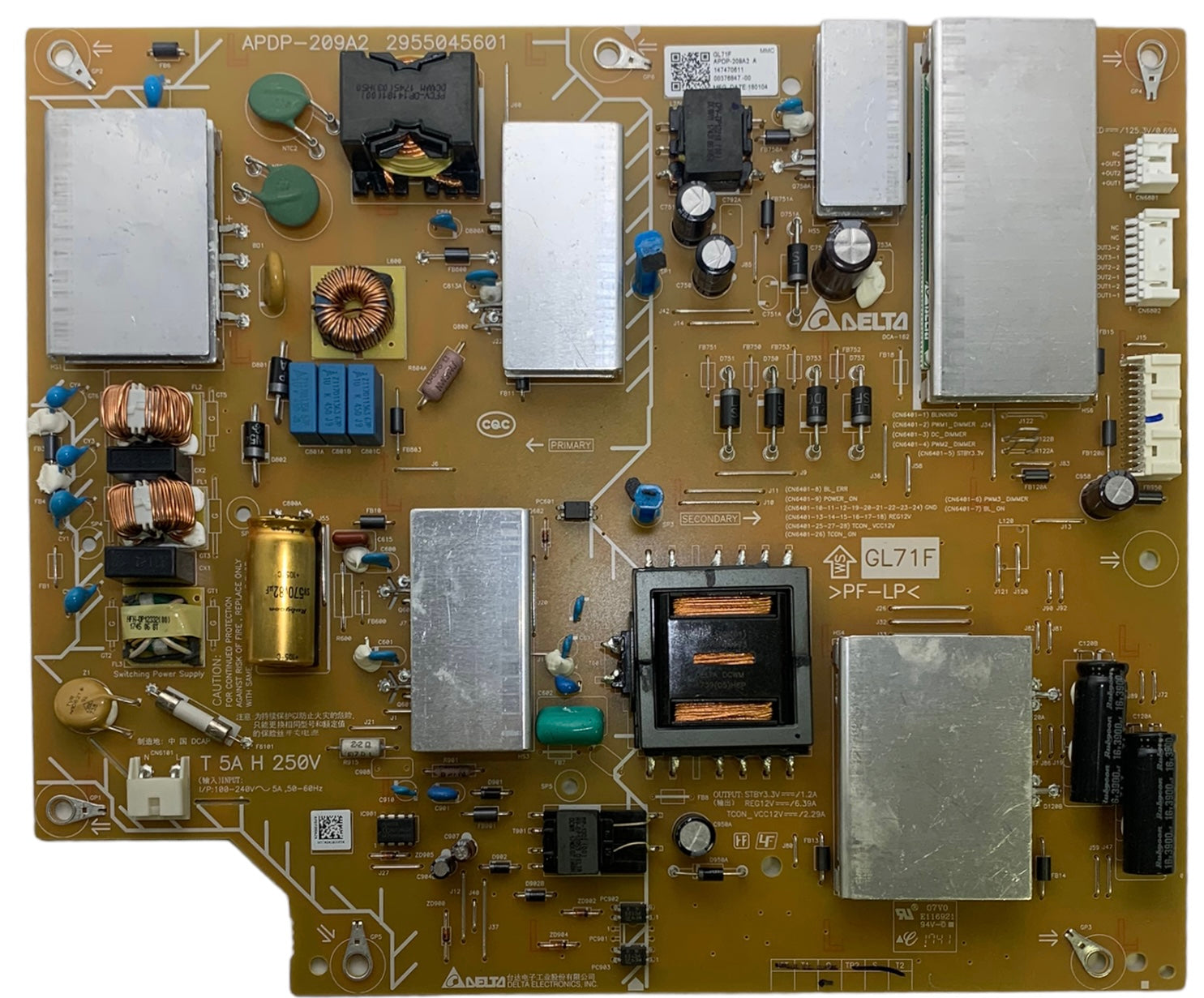 Sony 1-474-706-11 GL71F Power Supply Board