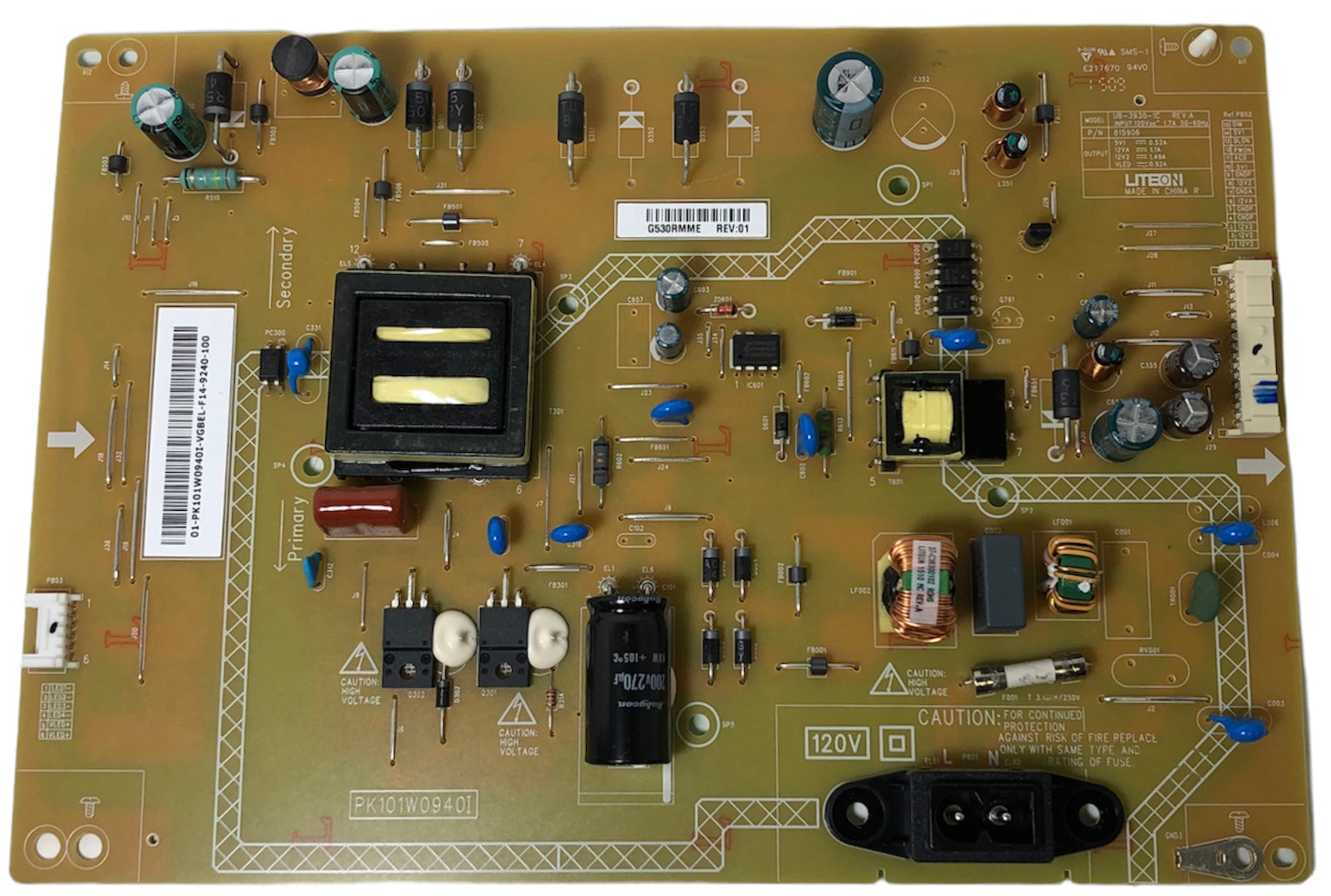 Toshiba PK101W0940I Power Supply / LED Board for 40L310U