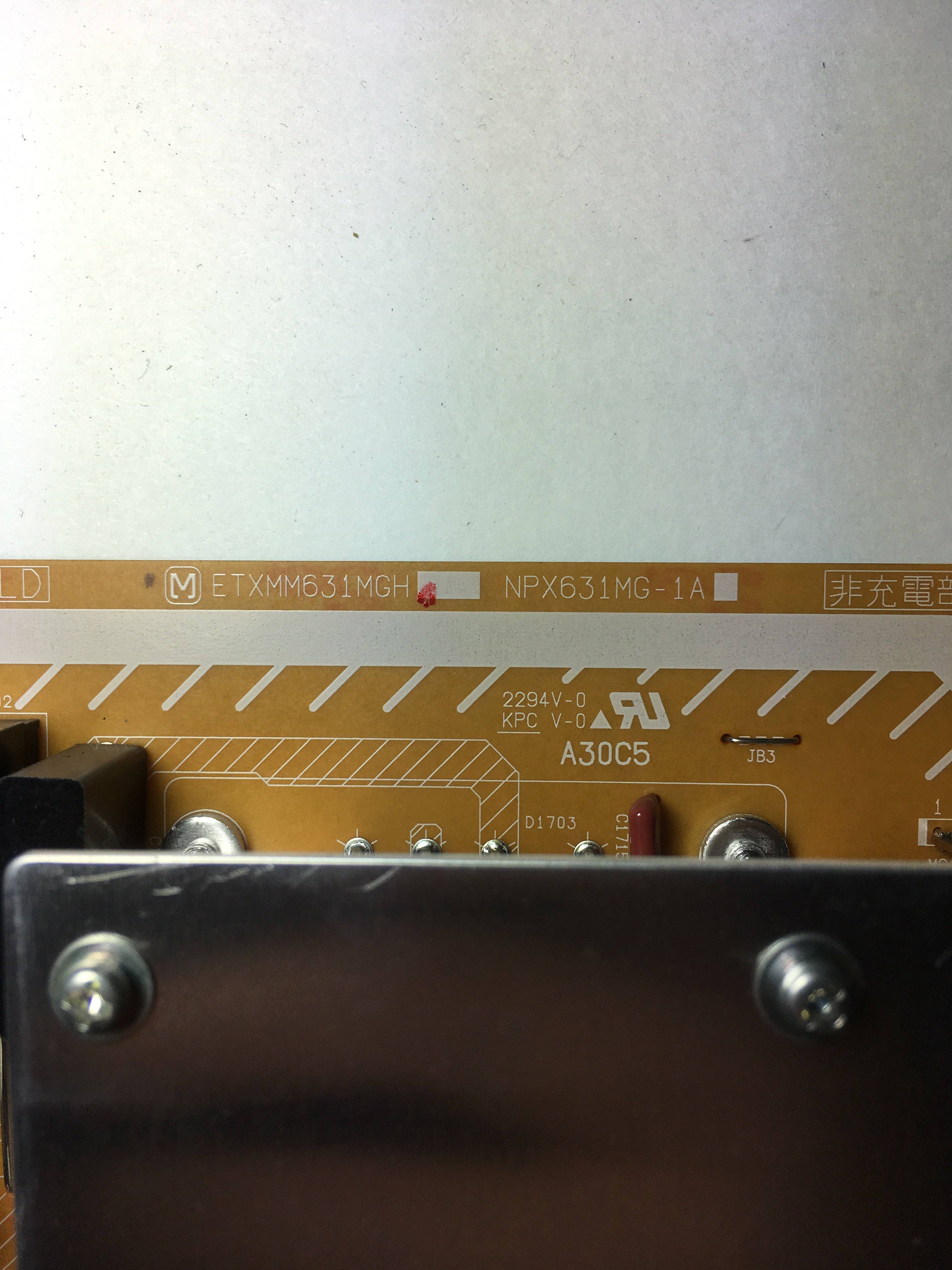 Panasonic ETXMM631MGHS NPX631MG-1A Power Supply Unit