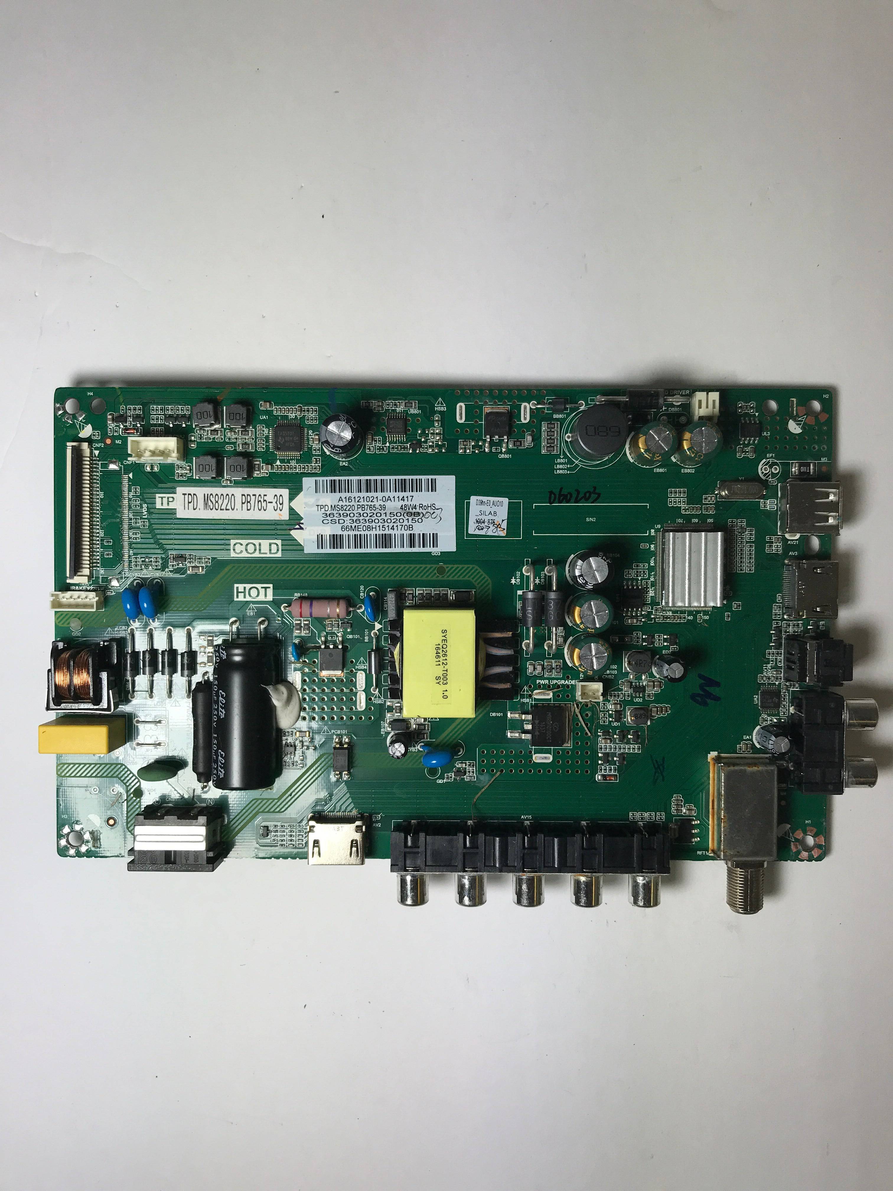 Vizio 3639-0302 -0395 Main Board/Power Supply D39HN-E0 LED TV (LAUAVLCT Serial)
