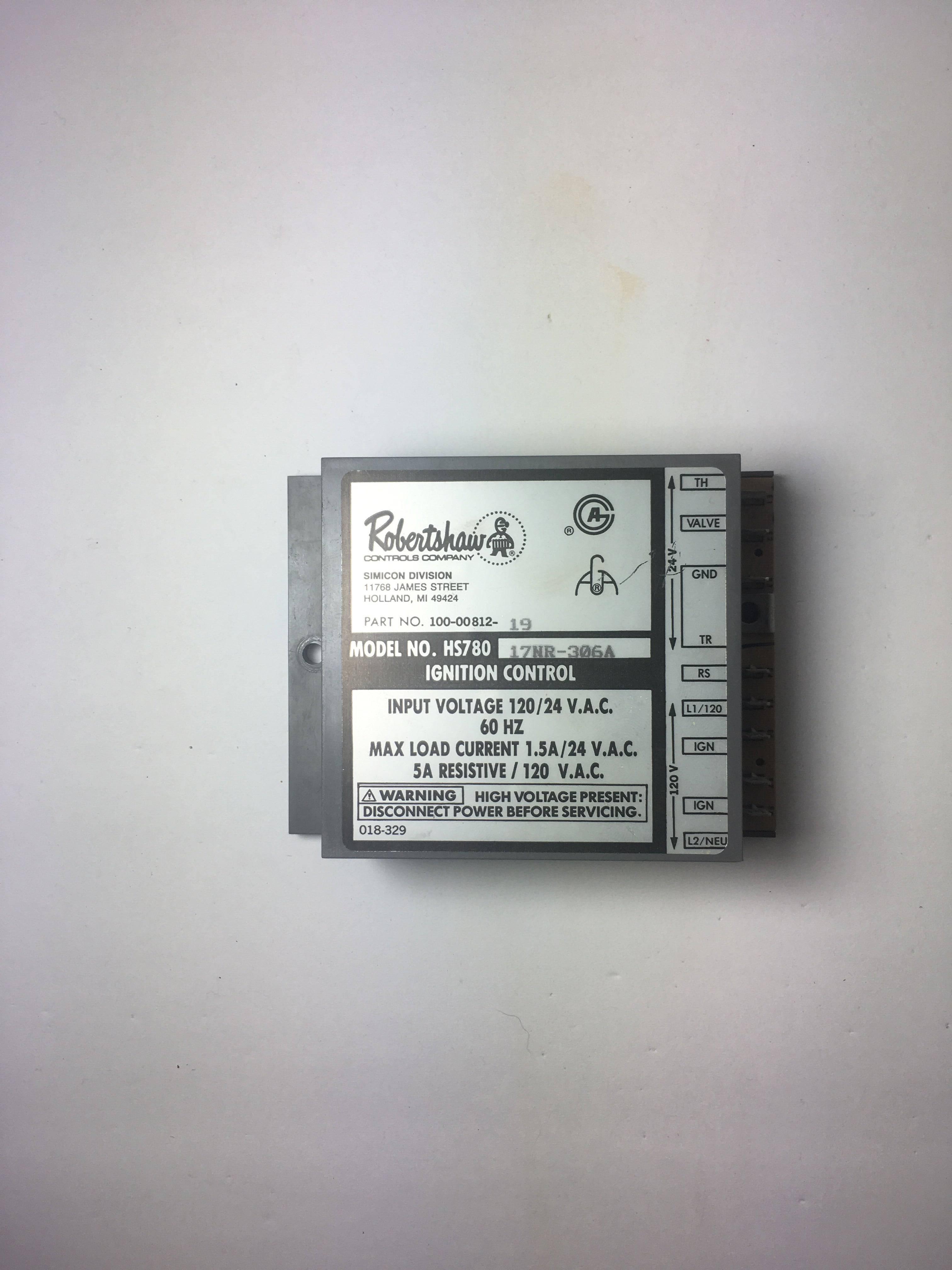 Robertshaw 100-00812-19 ( HS78017NR-306A ) Control Board
