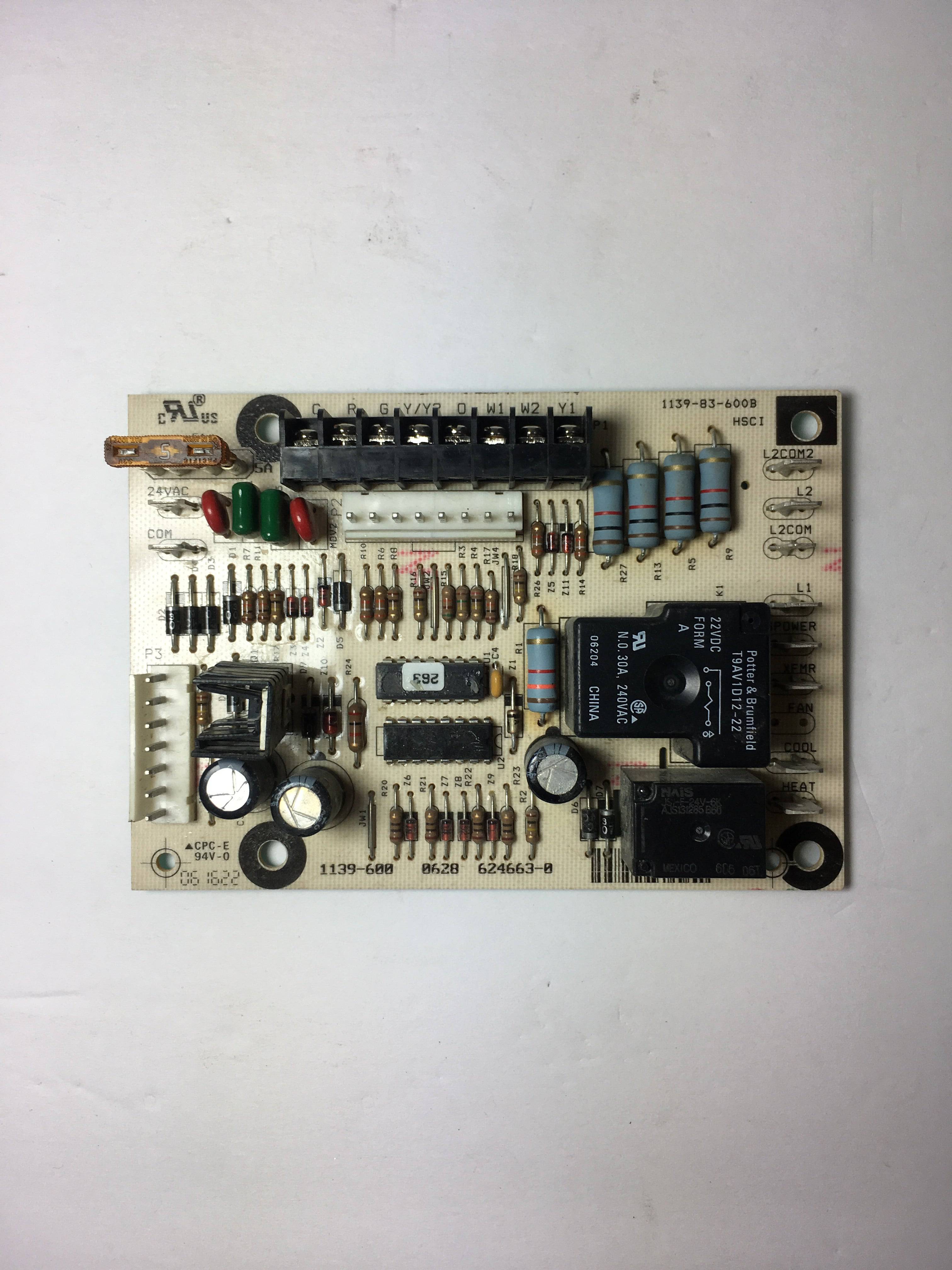 Honeywell 624663-0 (1139-83-600b, 1139-600) Furnace Control Board
