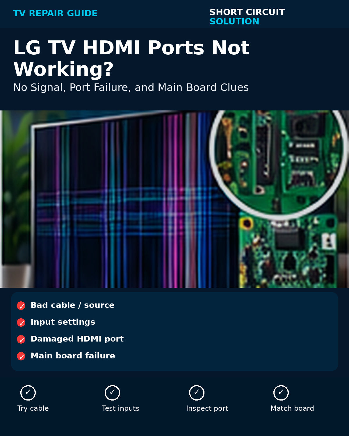 LG TV HDMI Ports Not Working? No Signal, Port Failure, and Main Board Clues