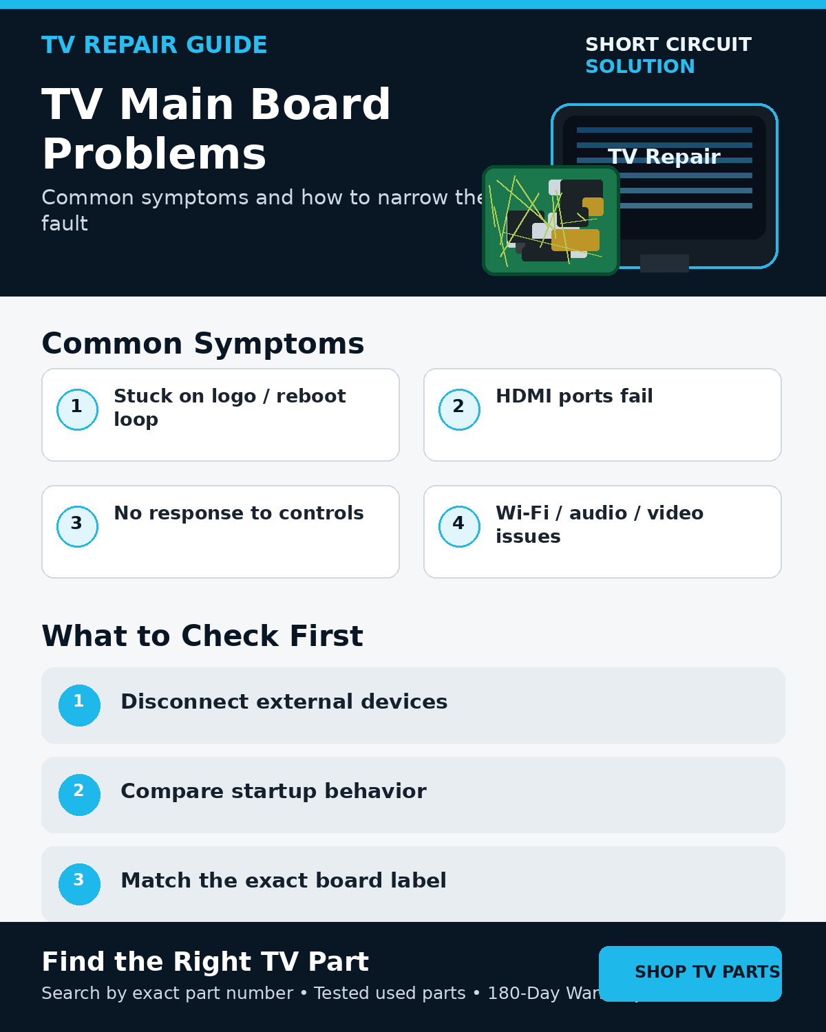 TV main board problems troubleshooting guide